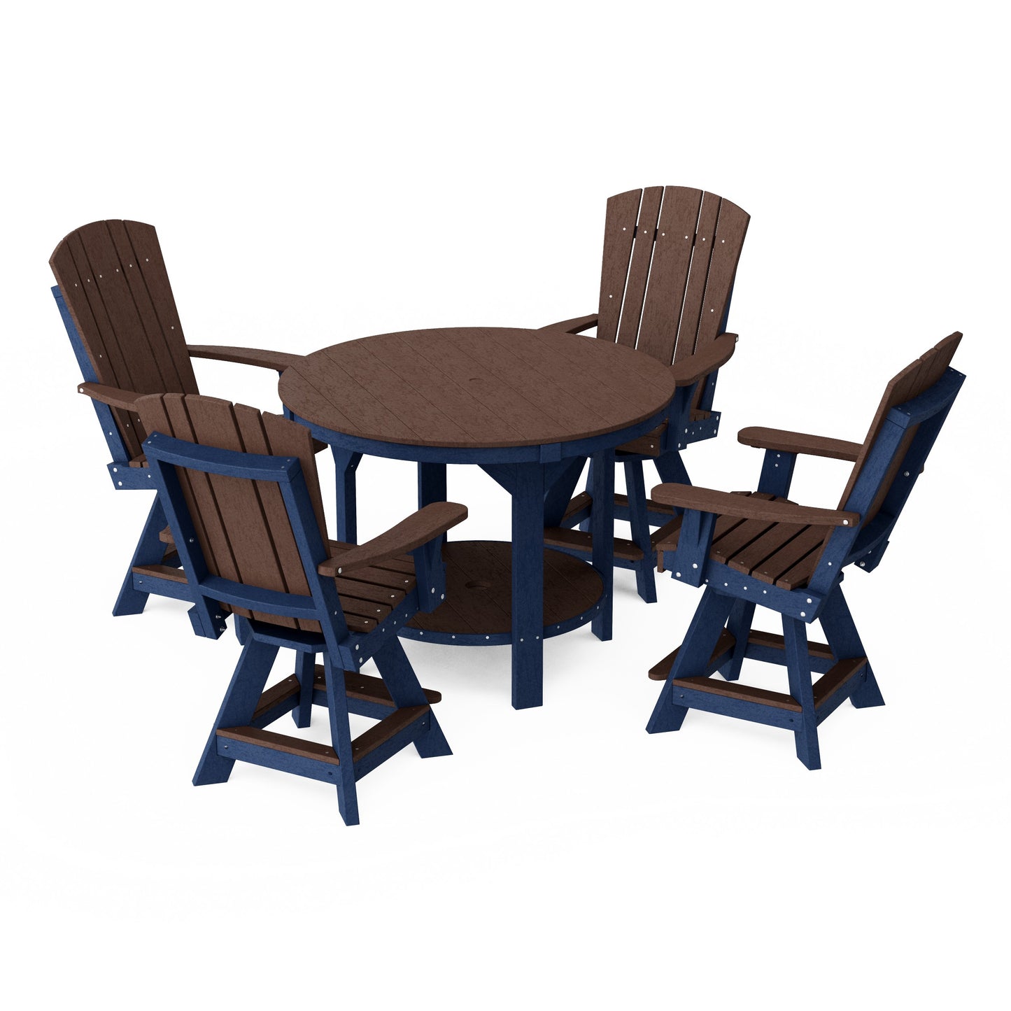 Heritage 5-Piece Round Counter Height Dining Set with Swivel Chairs
