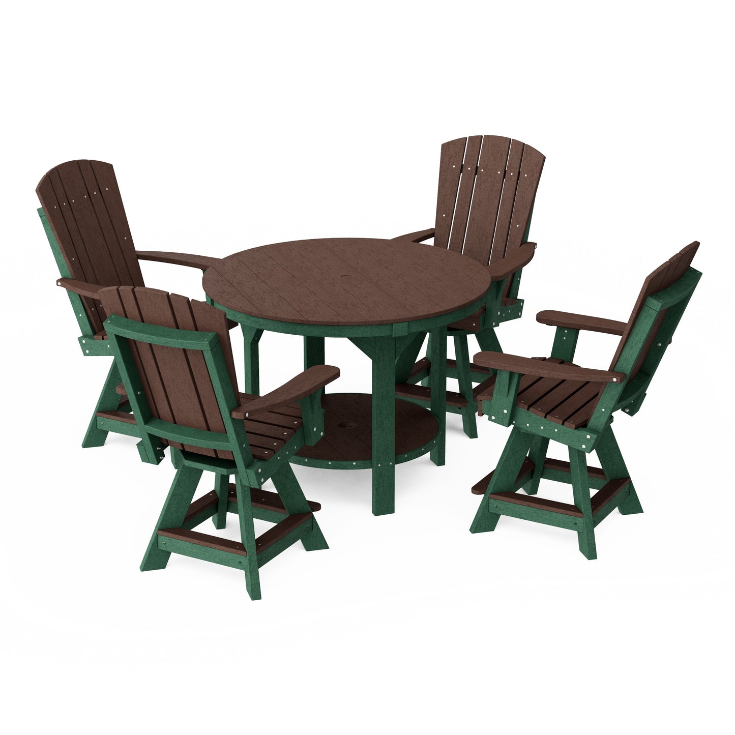 Heritage 5-Piece Round Counter Height Dining Set with Swivel Chairs