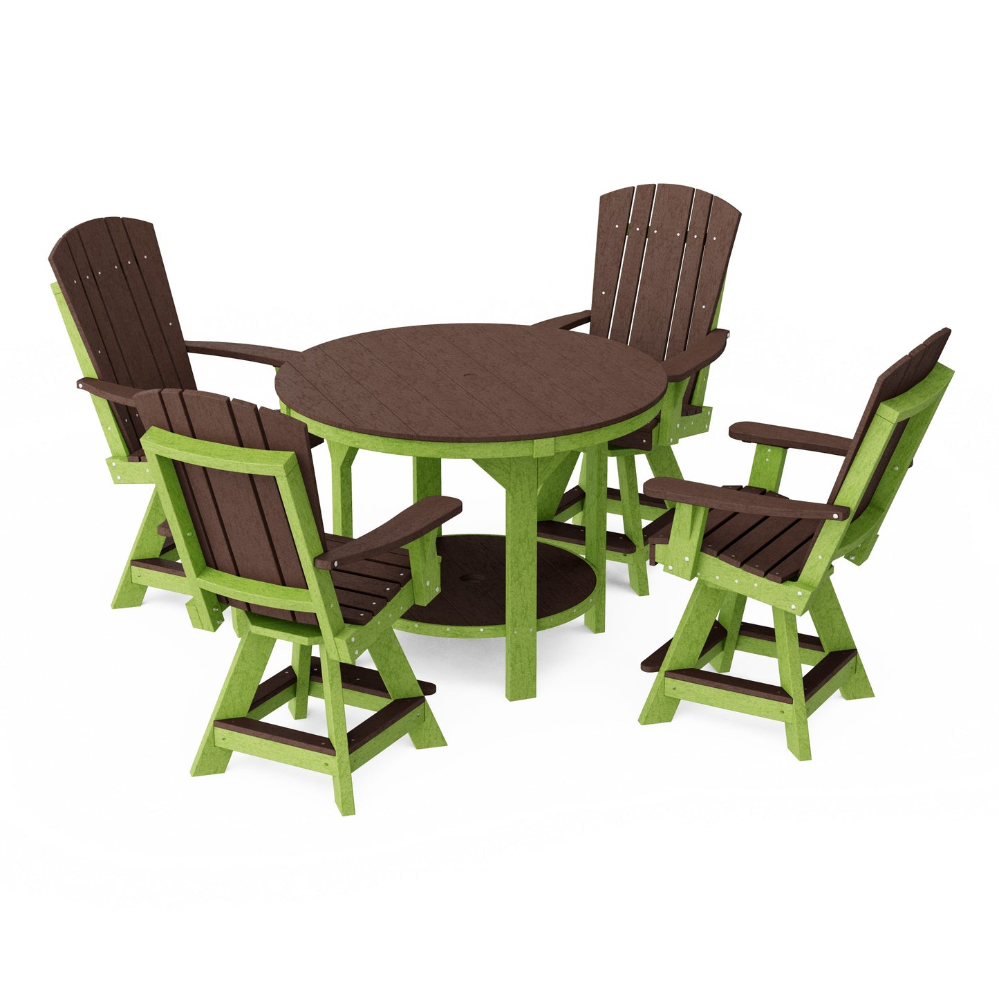 Heritage 5-Piece Round Counter Height Dining Set with Swivel Chairs