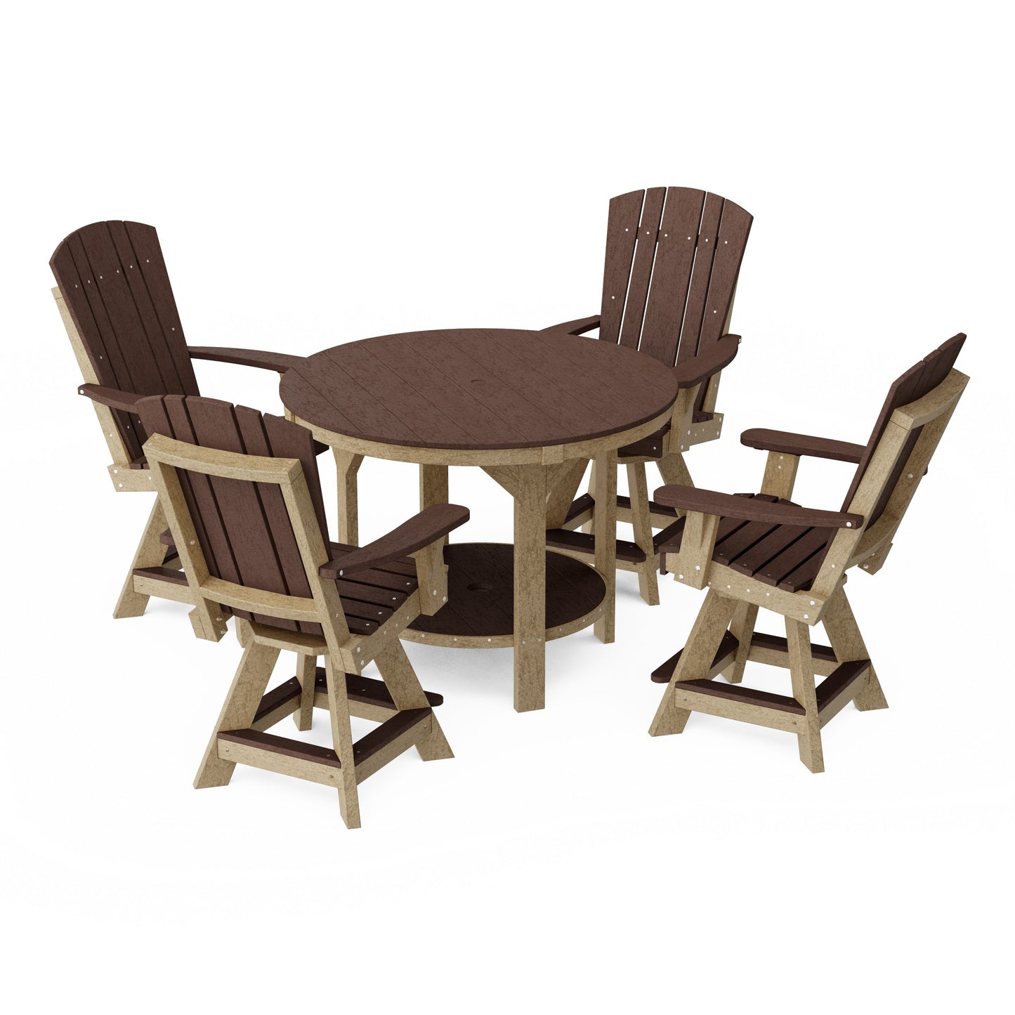Heritage 5-Piece Round Counter Height Dining Set with Swivel Chairs