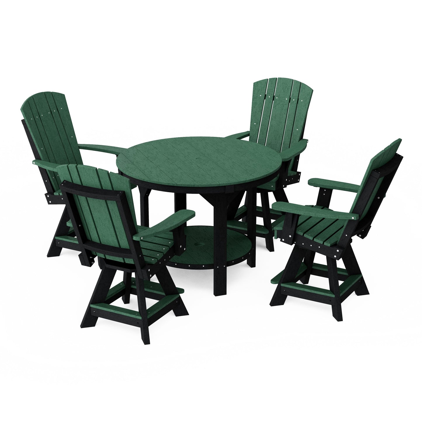 Heritage 5-Piece Round Counter Height Dining Set with Swivel Chairs