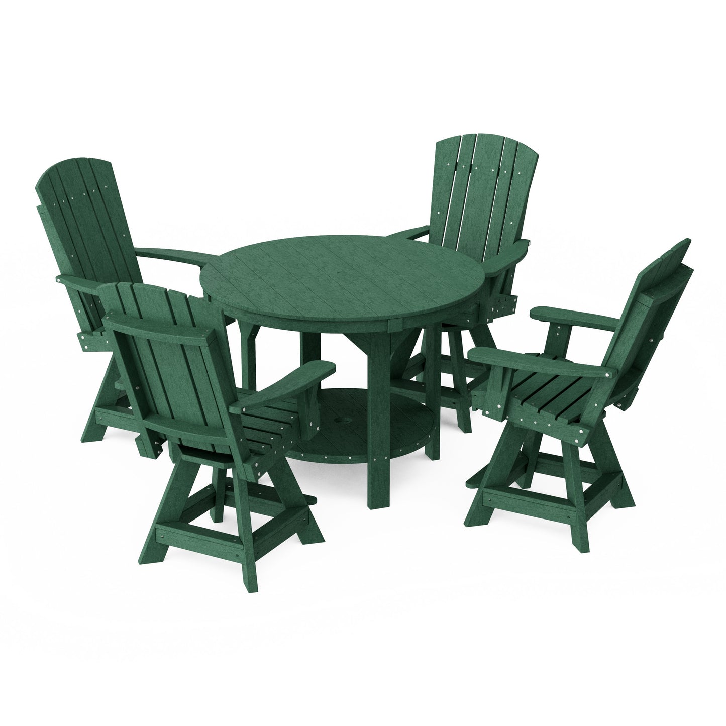 Heritage 5-Piece Round Counter Height Dining Set with Swivel Chairs