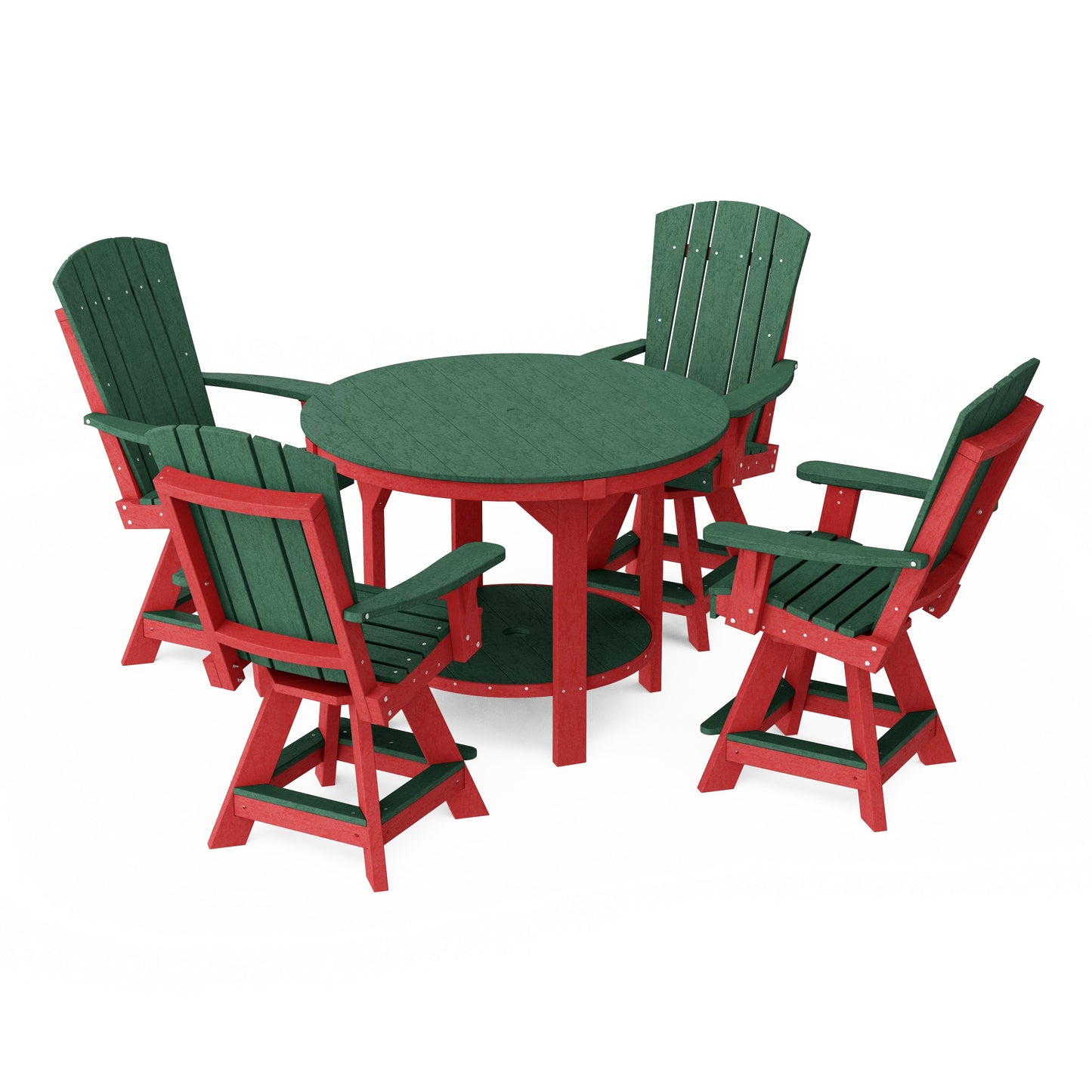 Heritage 5-Piece Round Counter Height Dining Set with Swivel Chairs