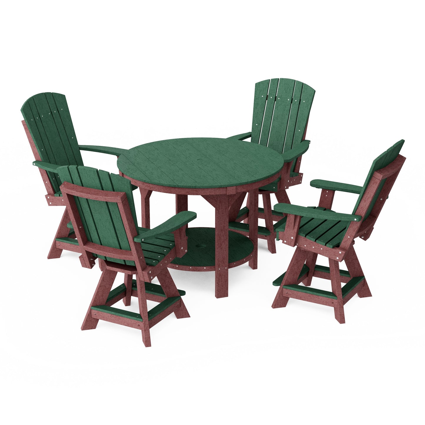 Heritage 5-Piece Round Counter Height Dining Set with Swivel Chairs