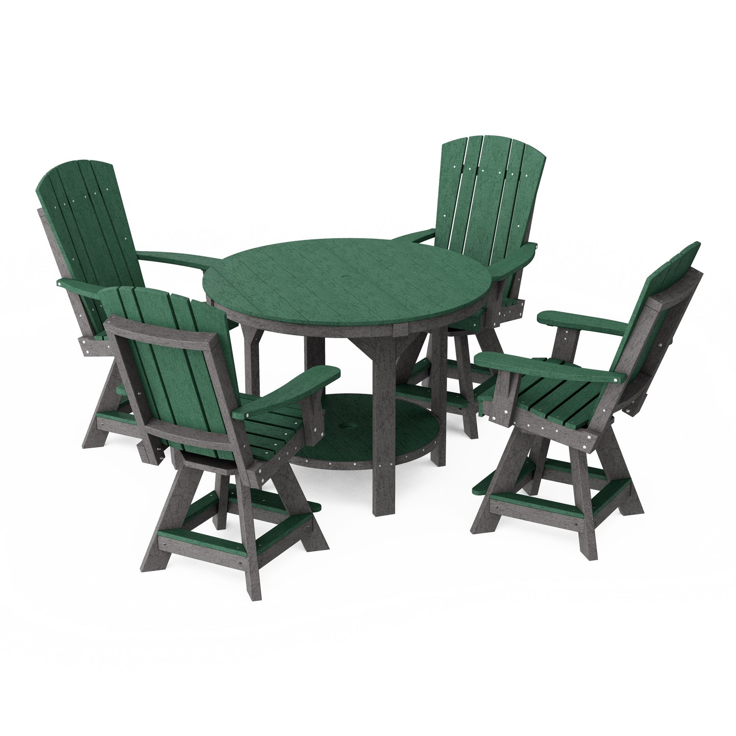Heritage 5-Piece Round Counter Height Dining Set with Swivel Chairs