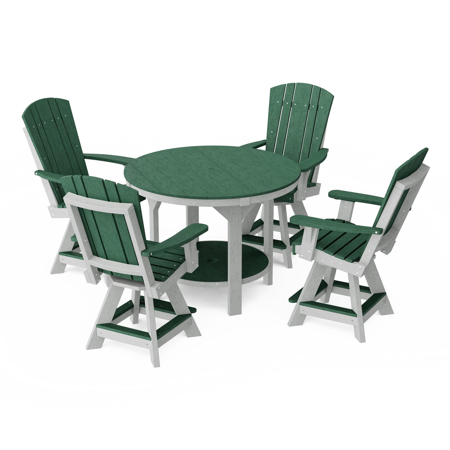Heritage 5-Piece Round Counter Height Dining Set with Swivel Chairs