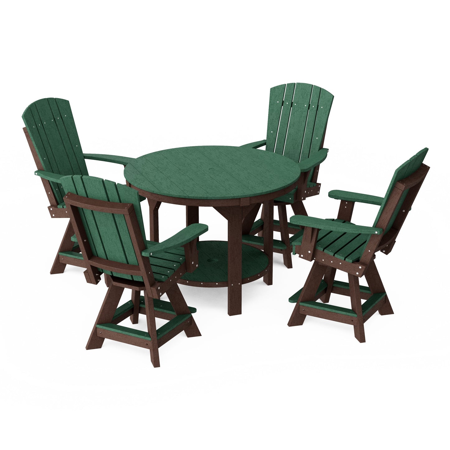 Heritage 5-Piece Round Counter Height Dining Set with Swivel Chairs