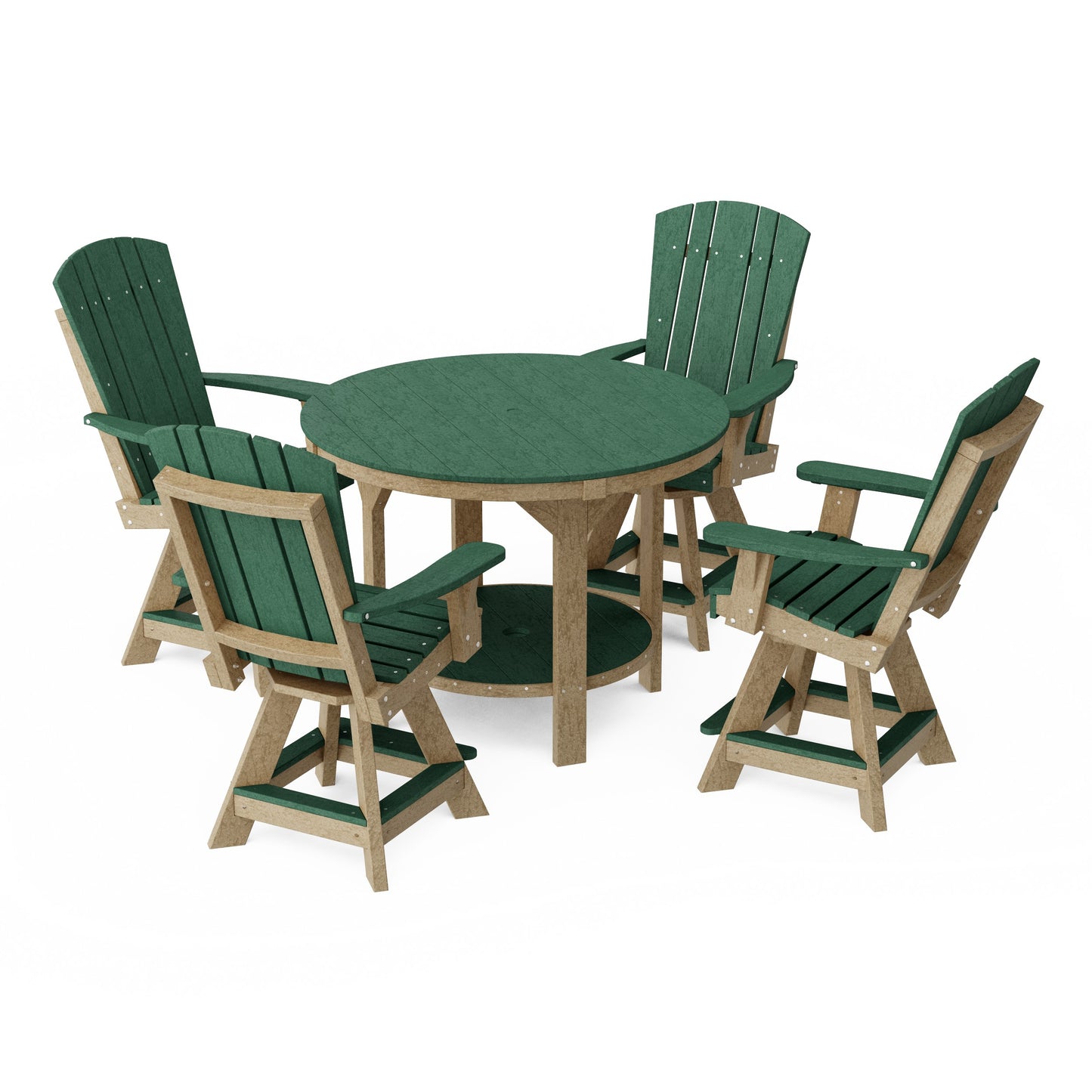 Heritage 5-Piece Round Counter Height Dining Set with Swivel Chairs