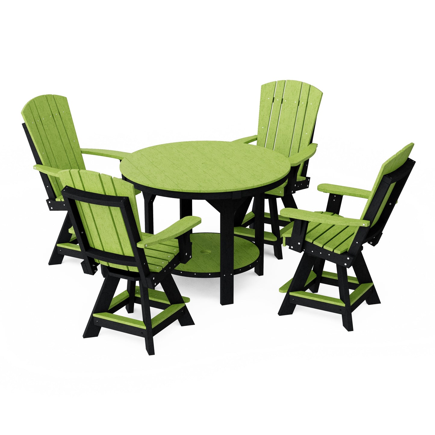 Heritage 5-Piece Round Counter Height Dining Set with Swivel Chairs