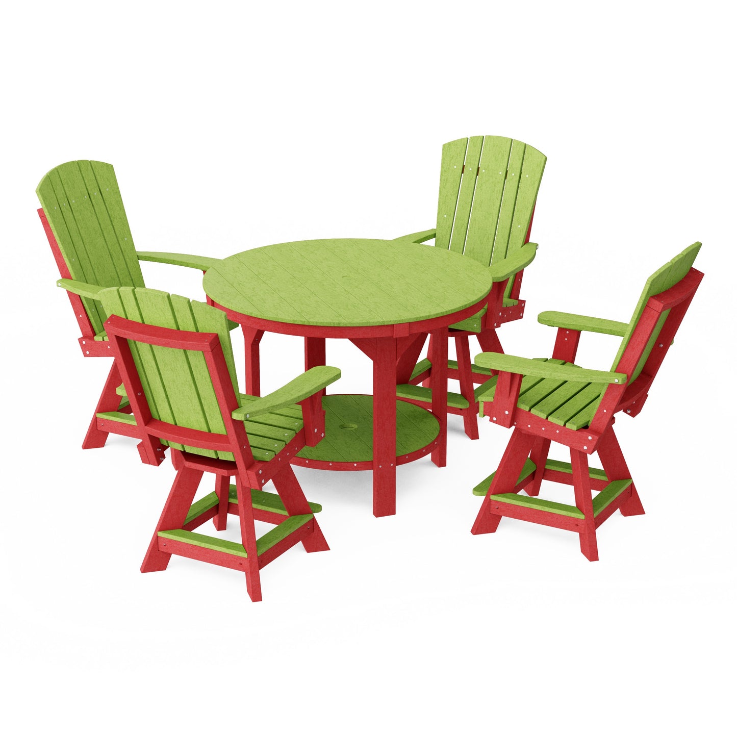 Heritage 5-Piece Round Counter Height Dining Set with Swivel Chairs