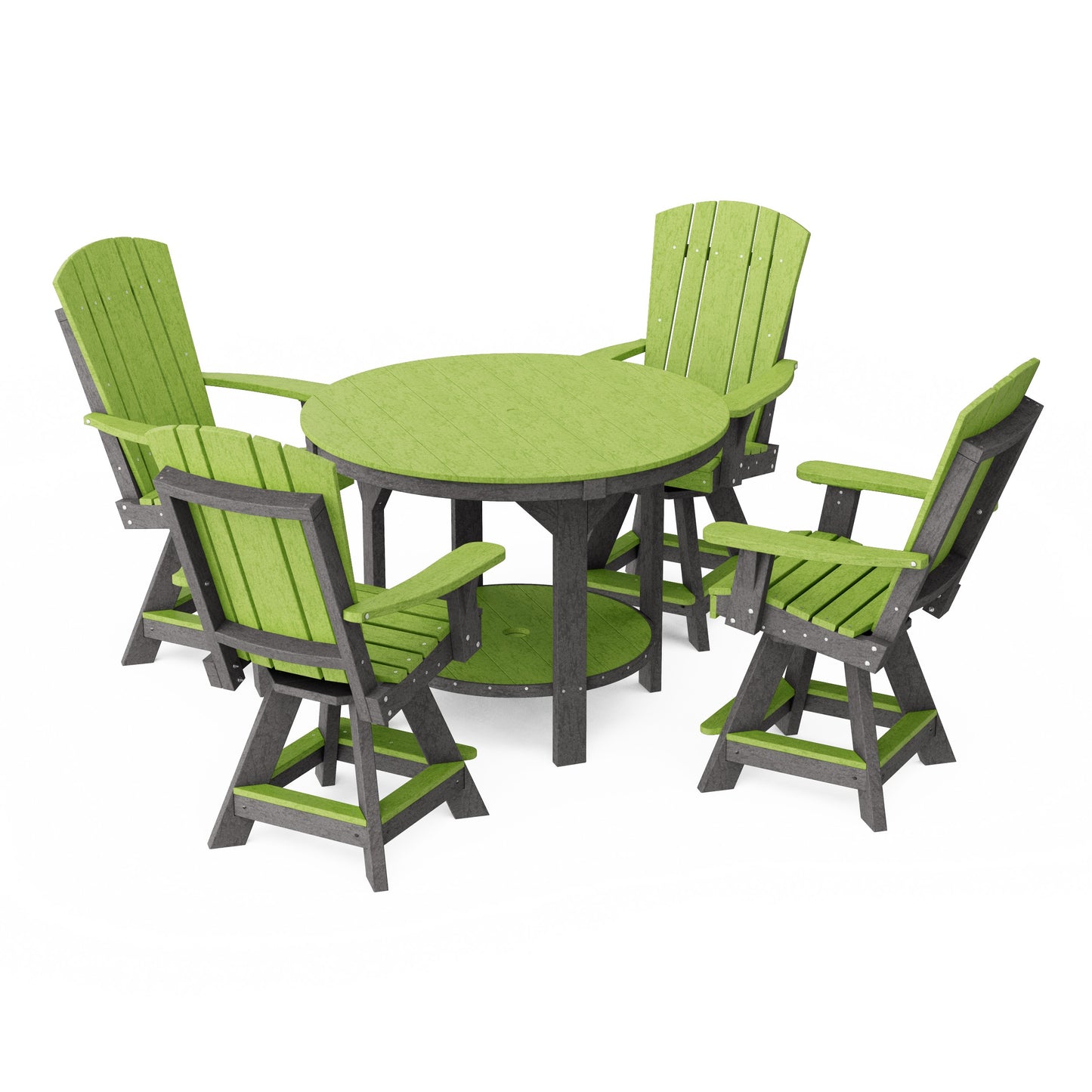 Heritage 5-Piece Round Counter Height Dining Set with Swivel Chairs