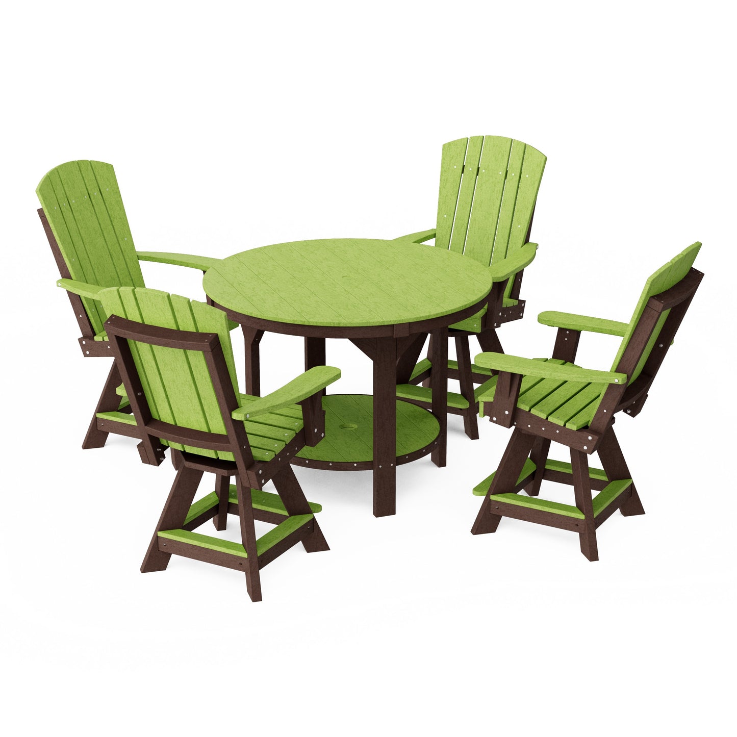 Heritage 5-Piece Round Counter Height Dining Set with Swivel Chairs