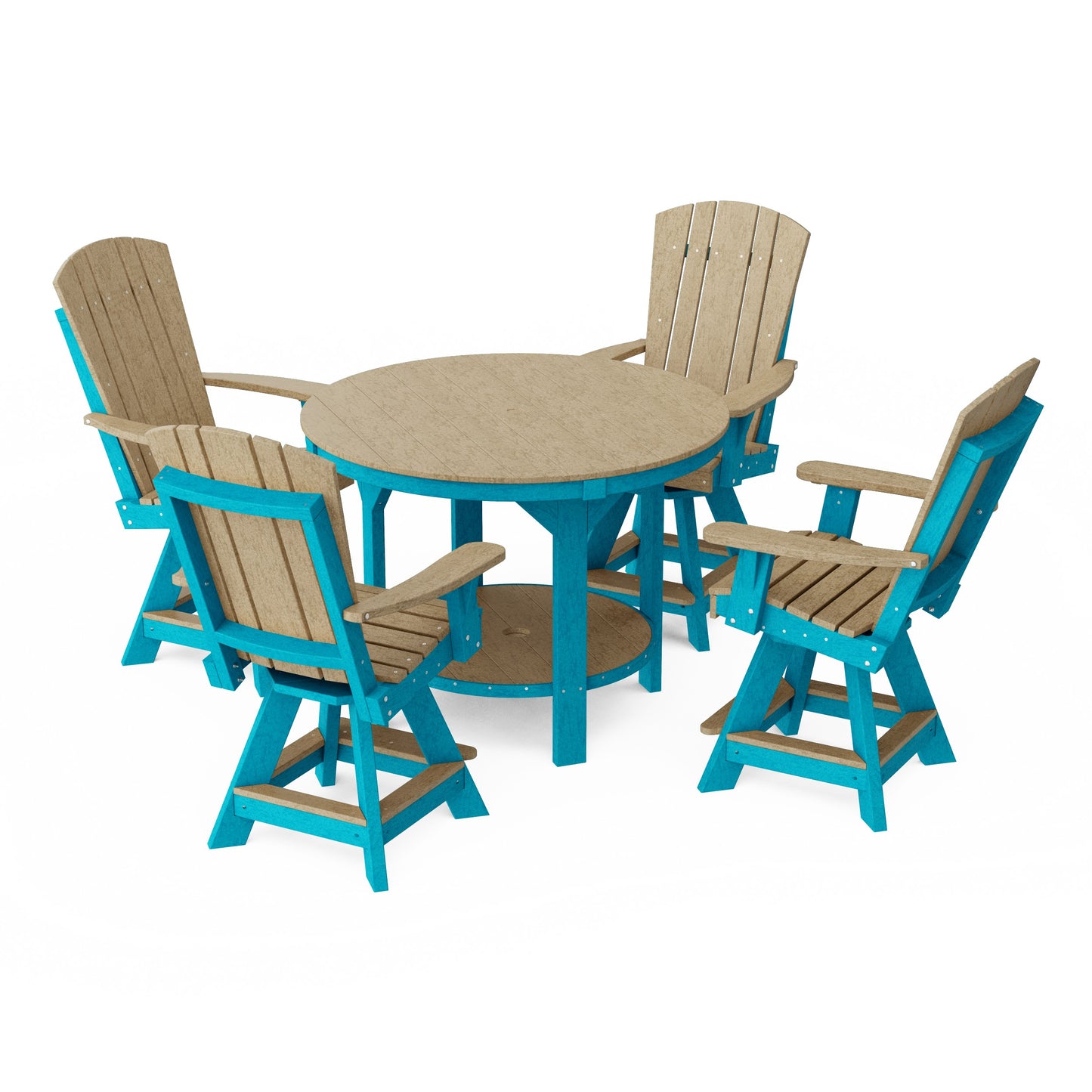 Heritage 5-Piece Round Counter Height Dining Set with Swivel Chairs