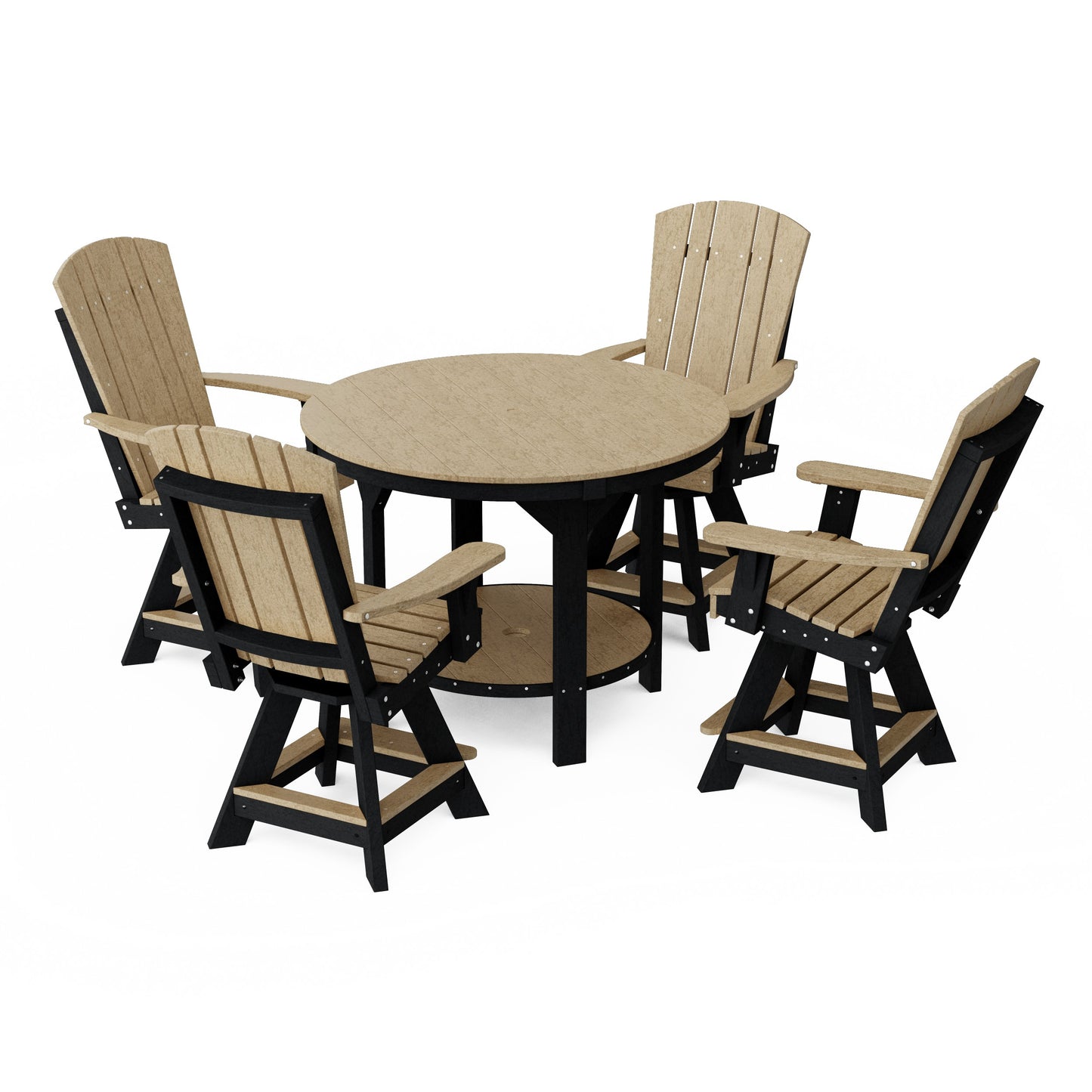 Heritage 5-Piece Round Counter Height Dining Set with Swivel Chairs