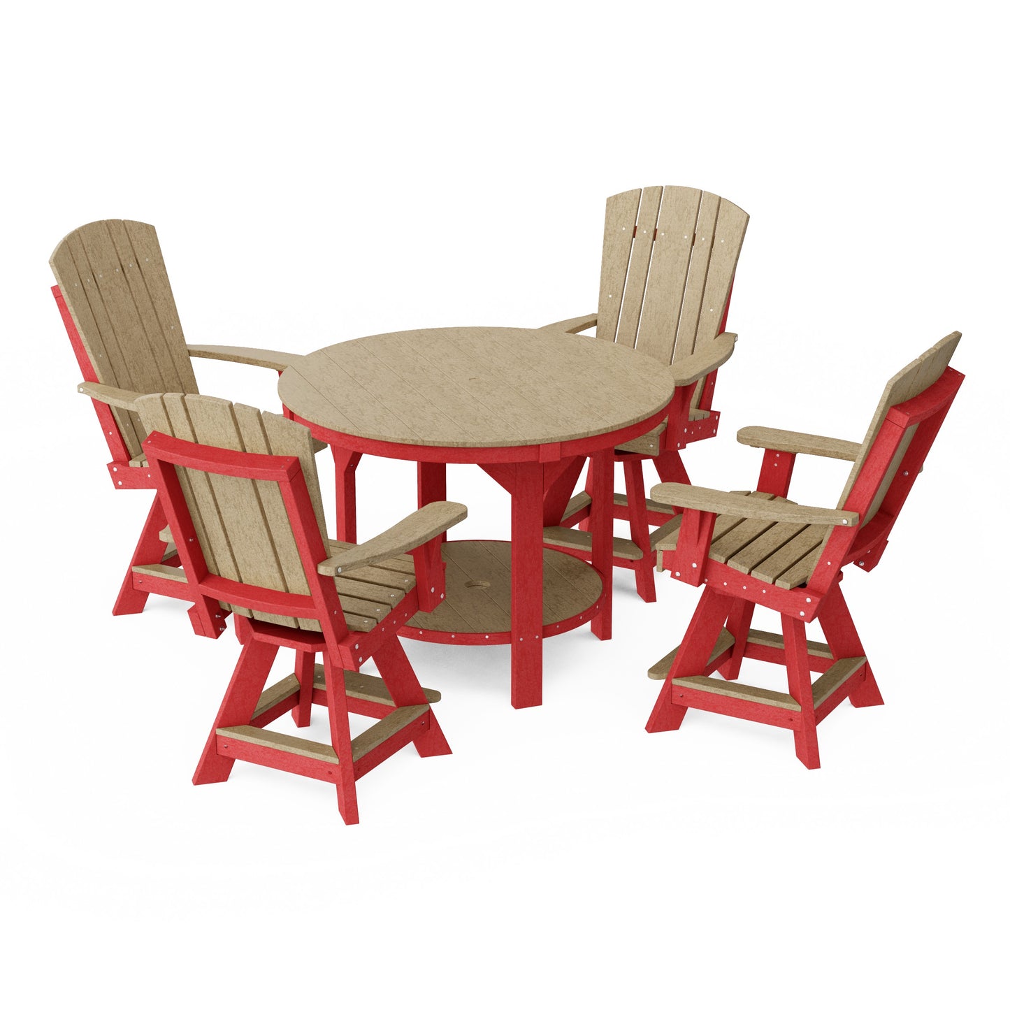 Heritage 5-Piece Round Counter Height Dining Set with Swivel Chairs