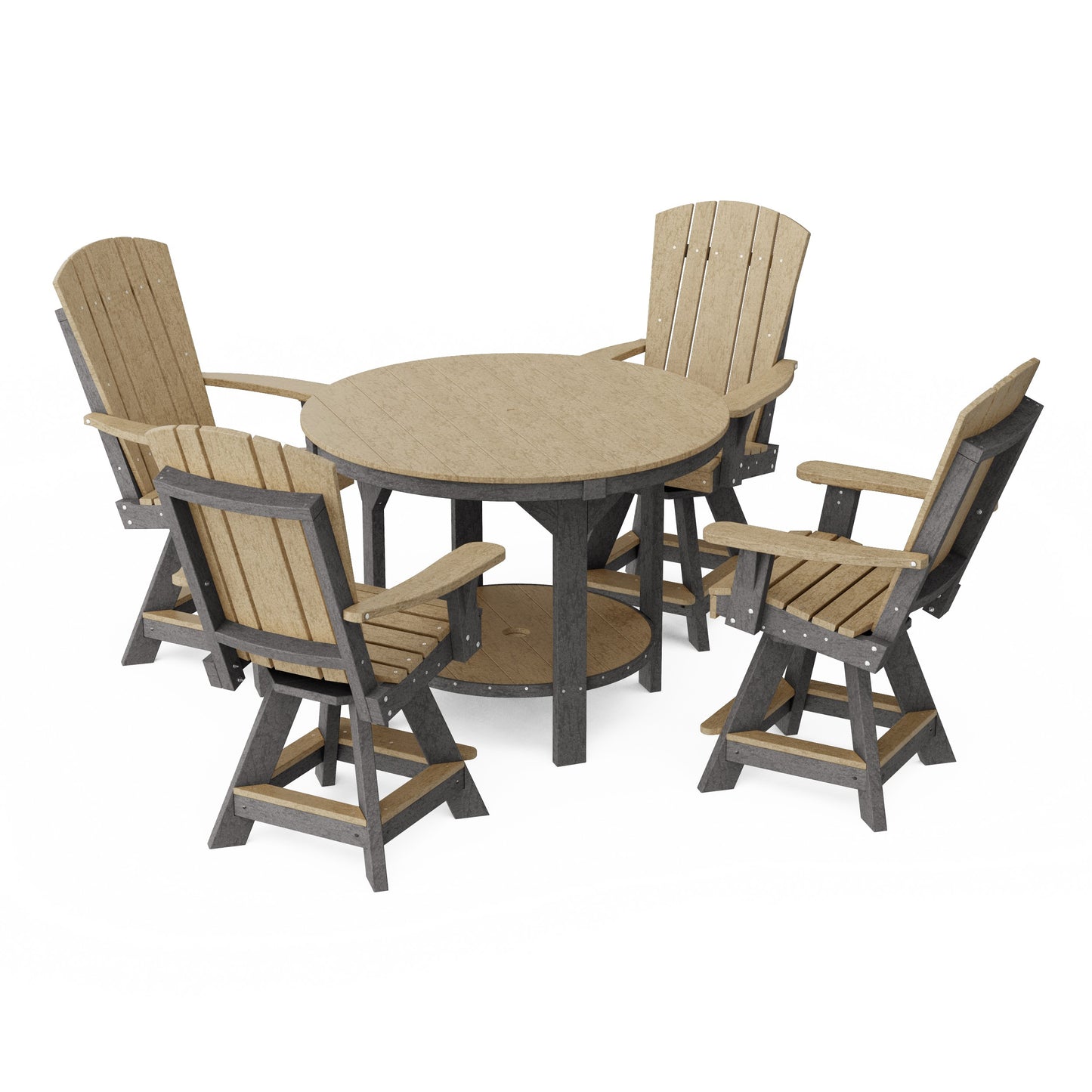Heritage 5-Piece Round Counter Height Dining Set with Swivel Chairs