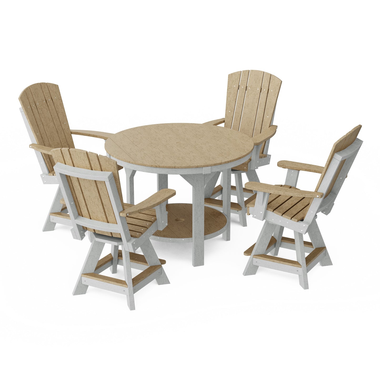 Heritage 5-Piece Round Counter Height Dining Set with Swivel Chairs