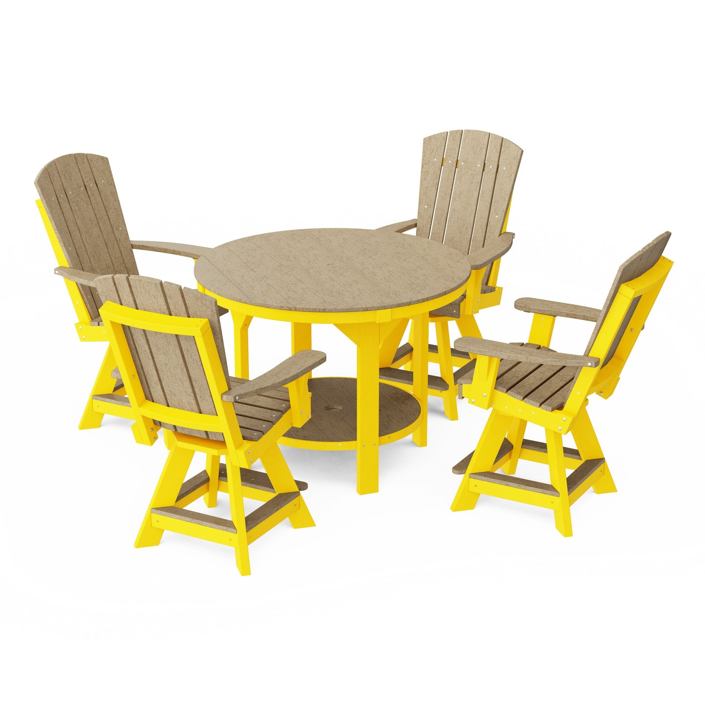Heritage 5-Piece Round Counter Height Dining Set with Swivel Chairs