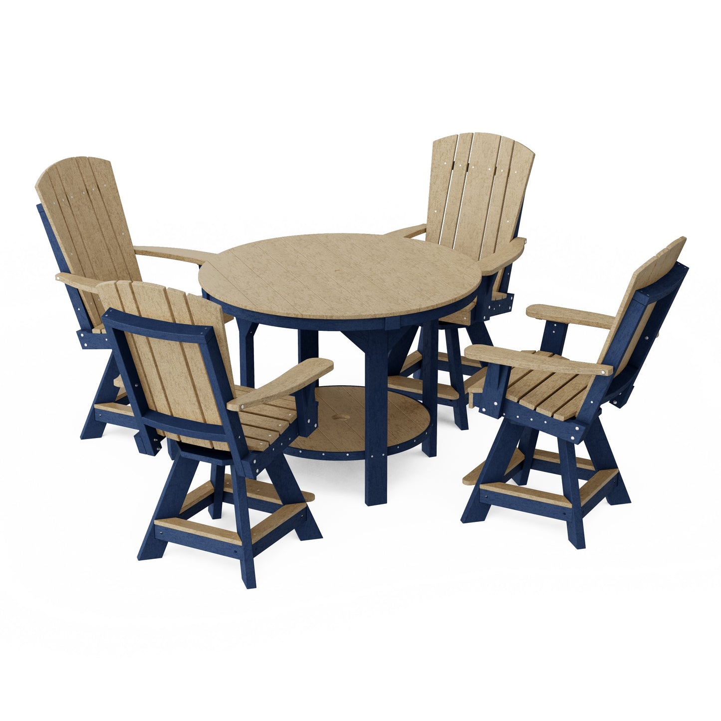 Heritage 5-Piece Round Counter Height Dining Set with Swivel Chairs
