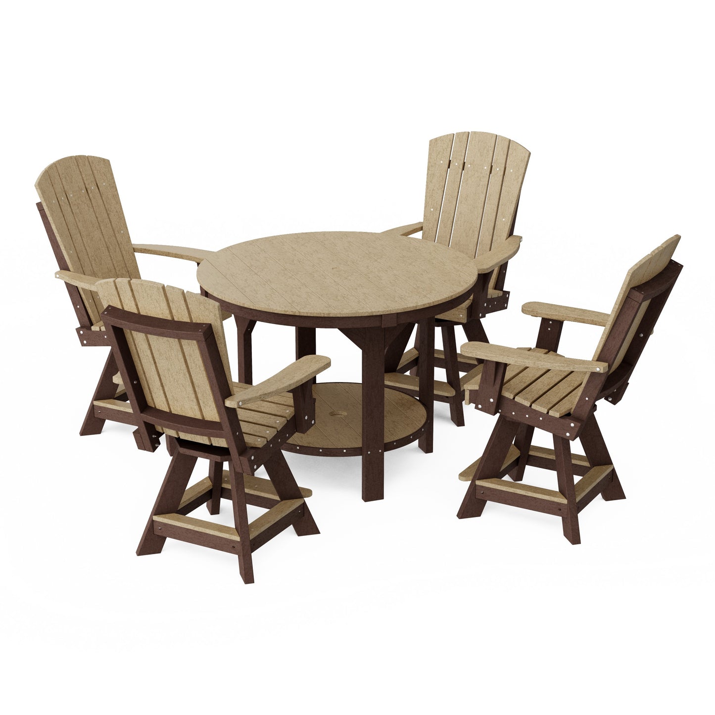 Heritage 5-Piece Round Counter Height Dining Set with Swivel Chairs