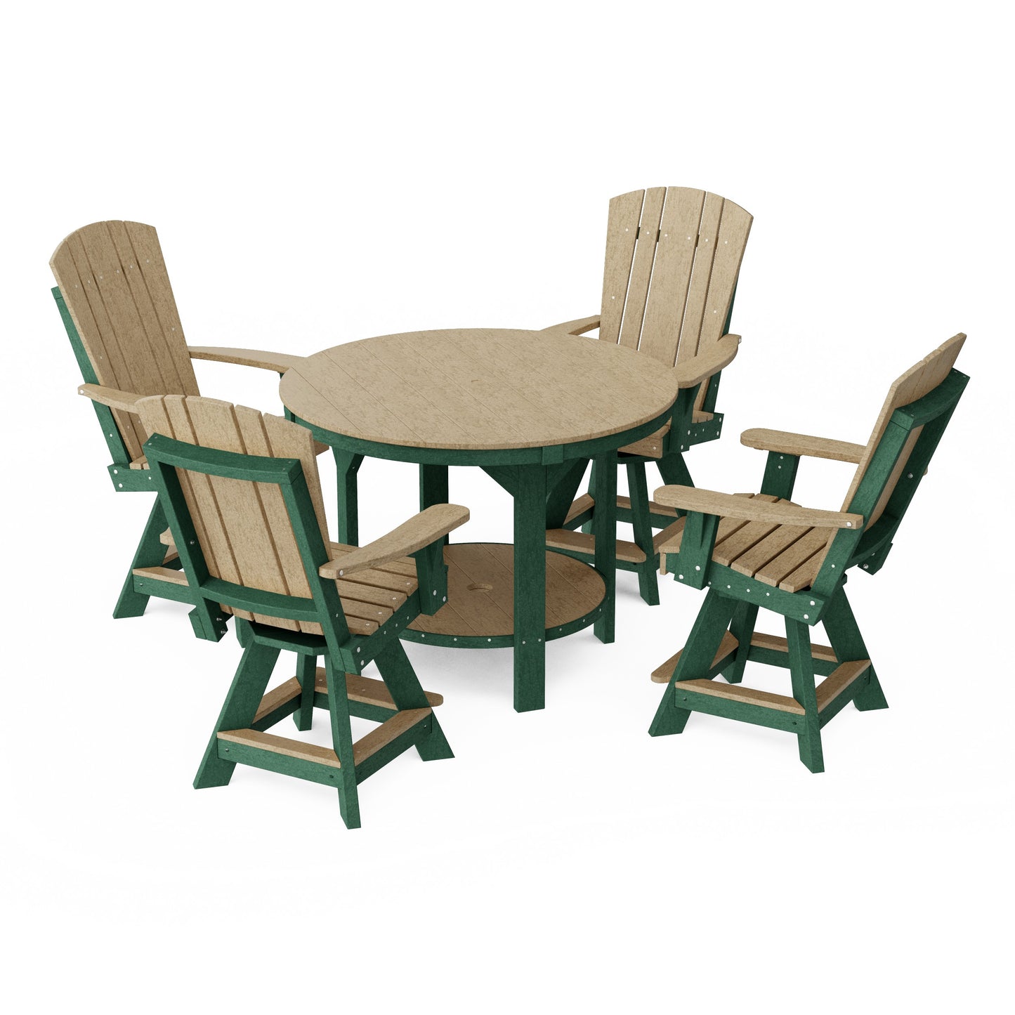 Heritage 5-Piece Round Counter Height Dining Set with Swivel Chairs