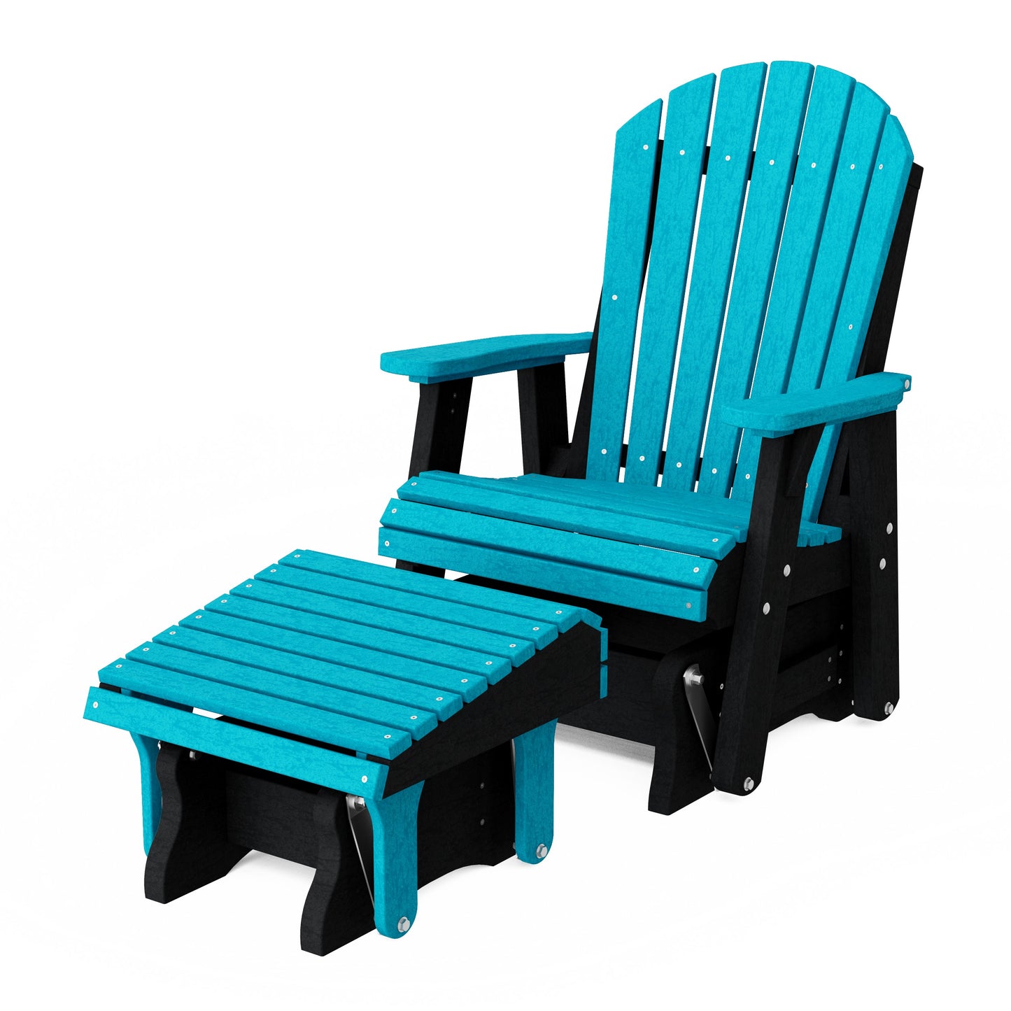 Heritage Adirondack Glider Chair with Ottoman Set