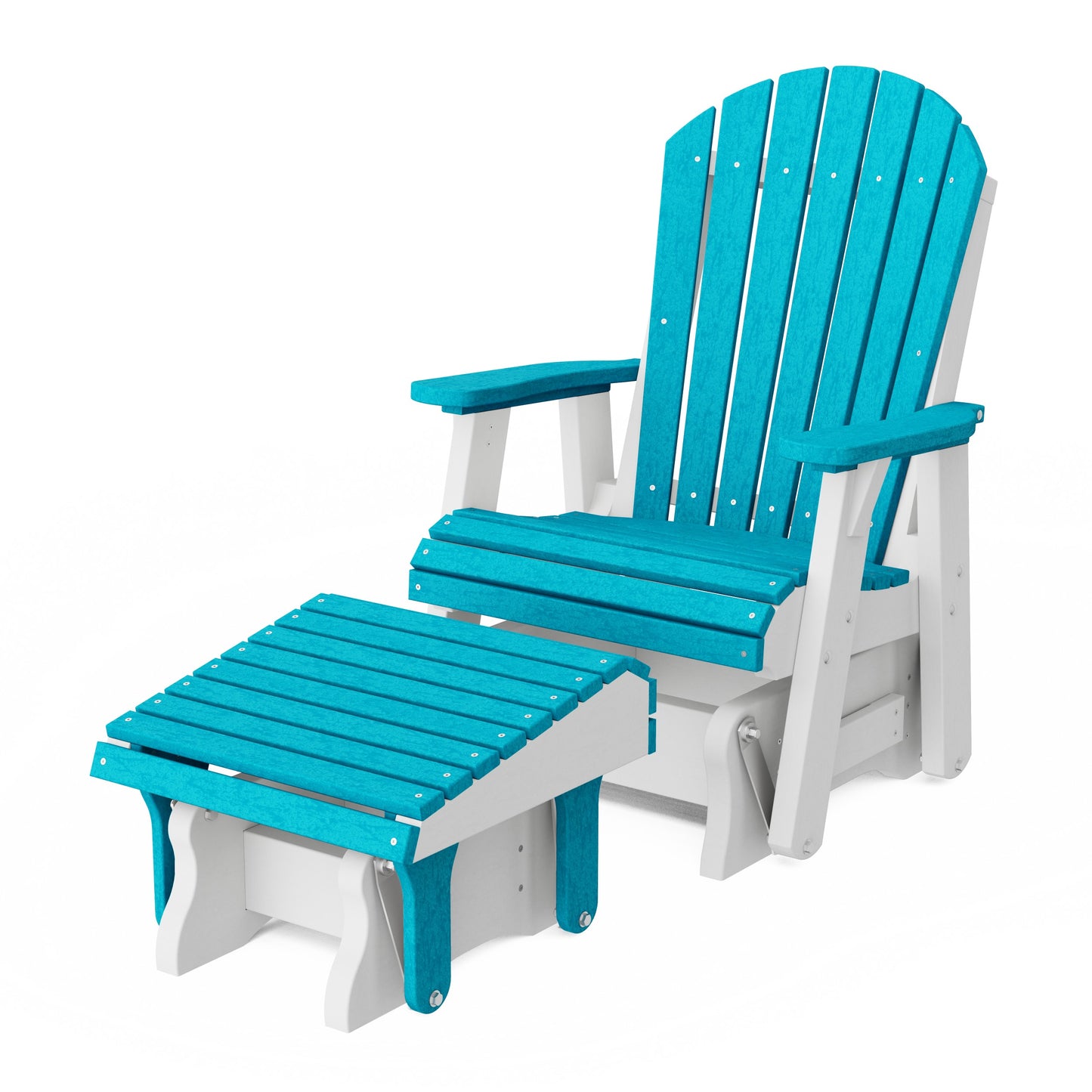 Heritage Adirondack Glider Chair with Ottoman Set
