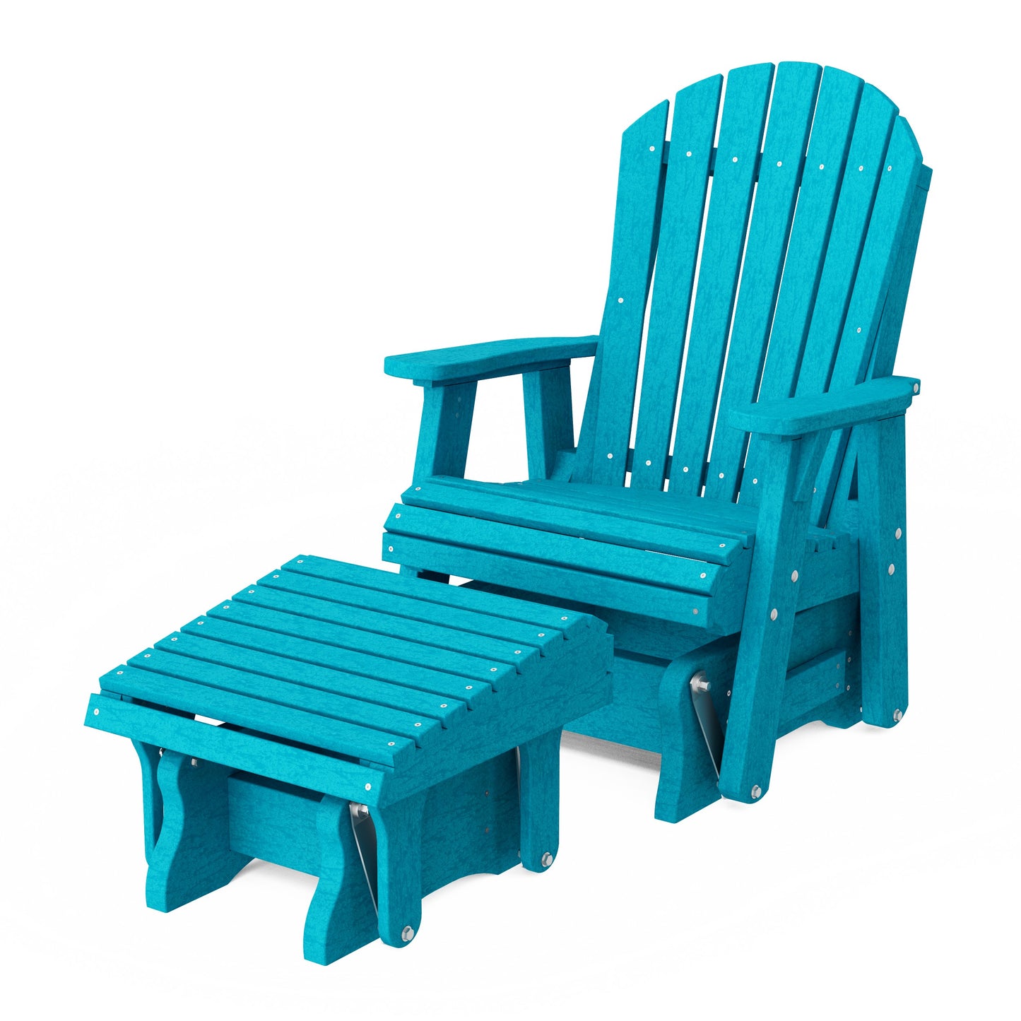 Heritage Adirondack Glider Chair with Ottoman Set