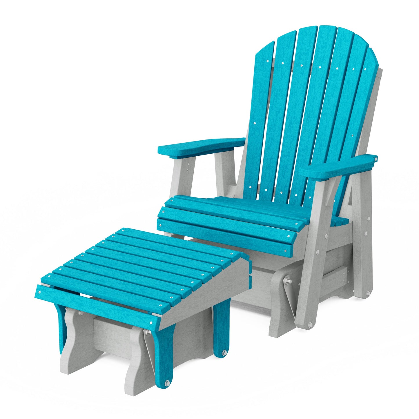 Heritage Adirondack Glider Chair with Ottoman Set