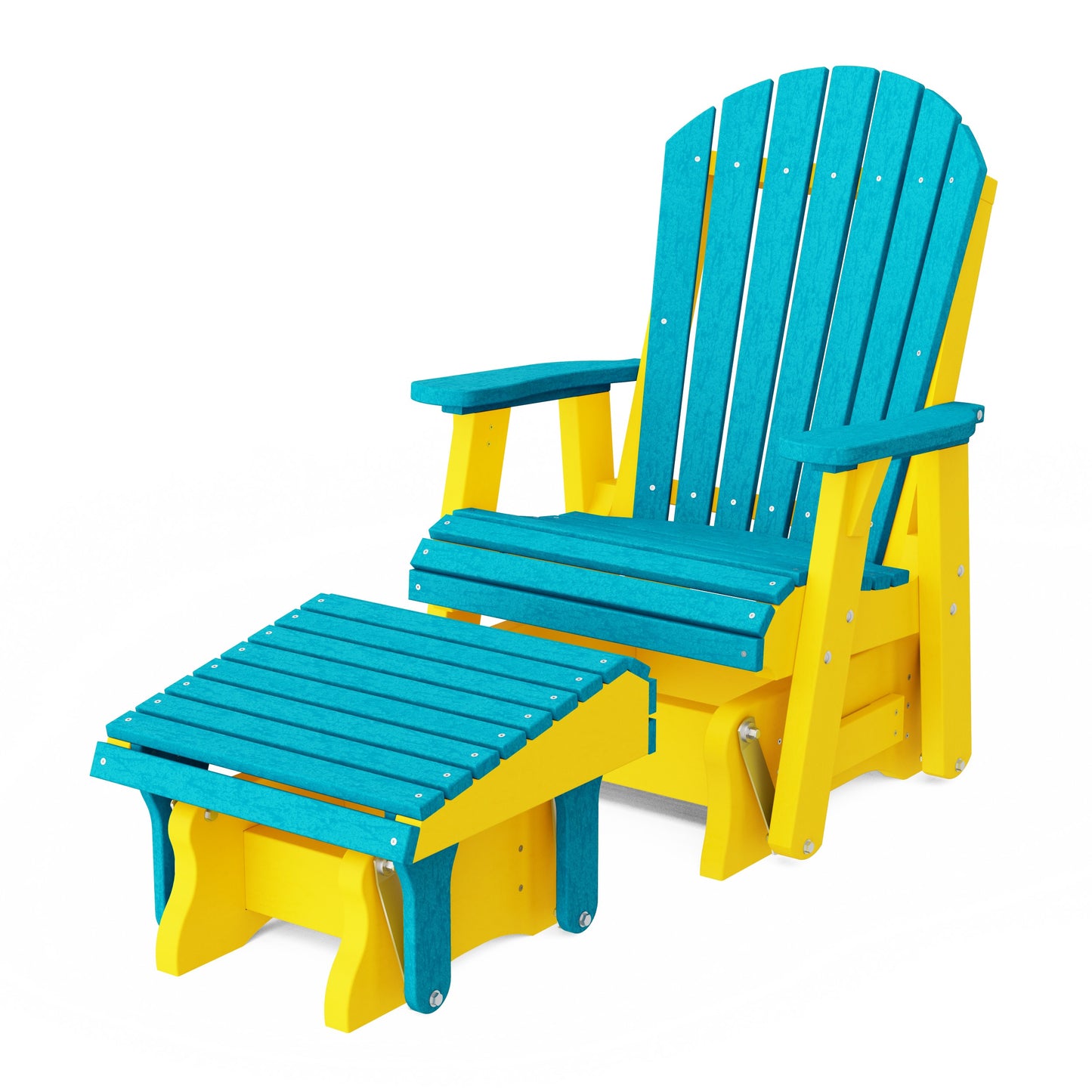 Heritage Adirondack Glider Chair with Ottoman Set