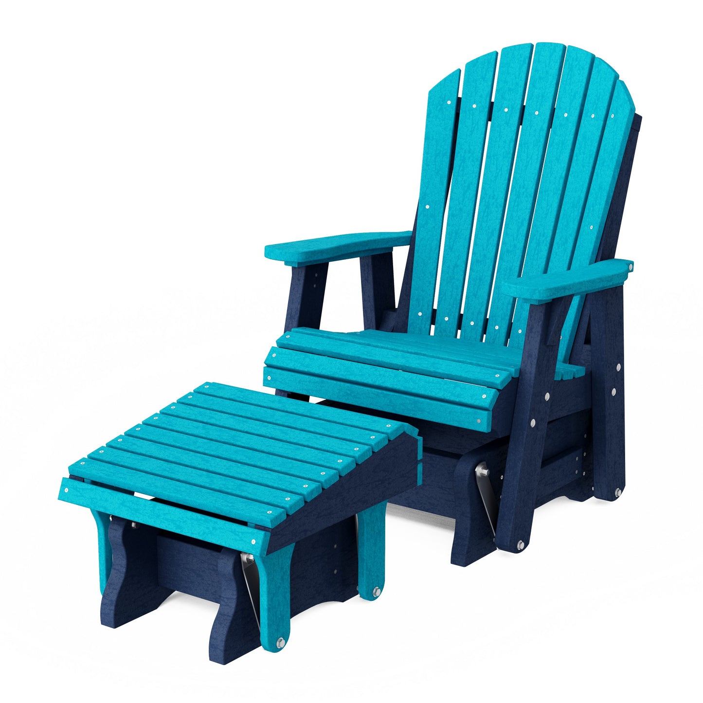 Heritage Adirondack Glider Chair with Ottoman Set