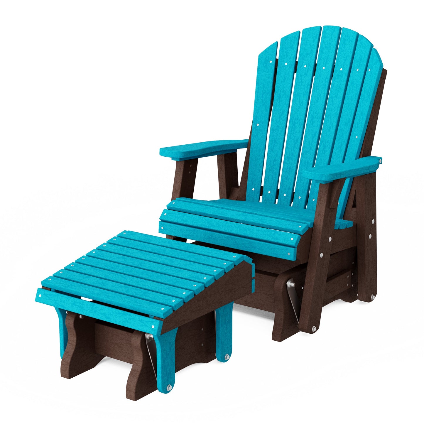 Heritage Adirondack Glider Chair with Ottoman Set