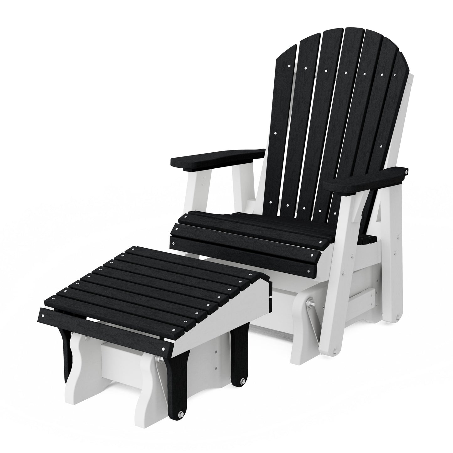 Heritage Adirondack Glider Chair with Ottoman Set