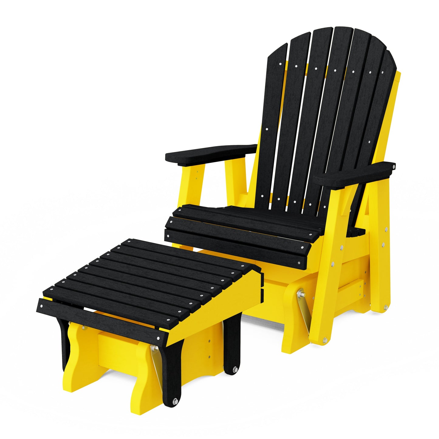 Heritage Adirondack Glider Chair with Ottoman Set