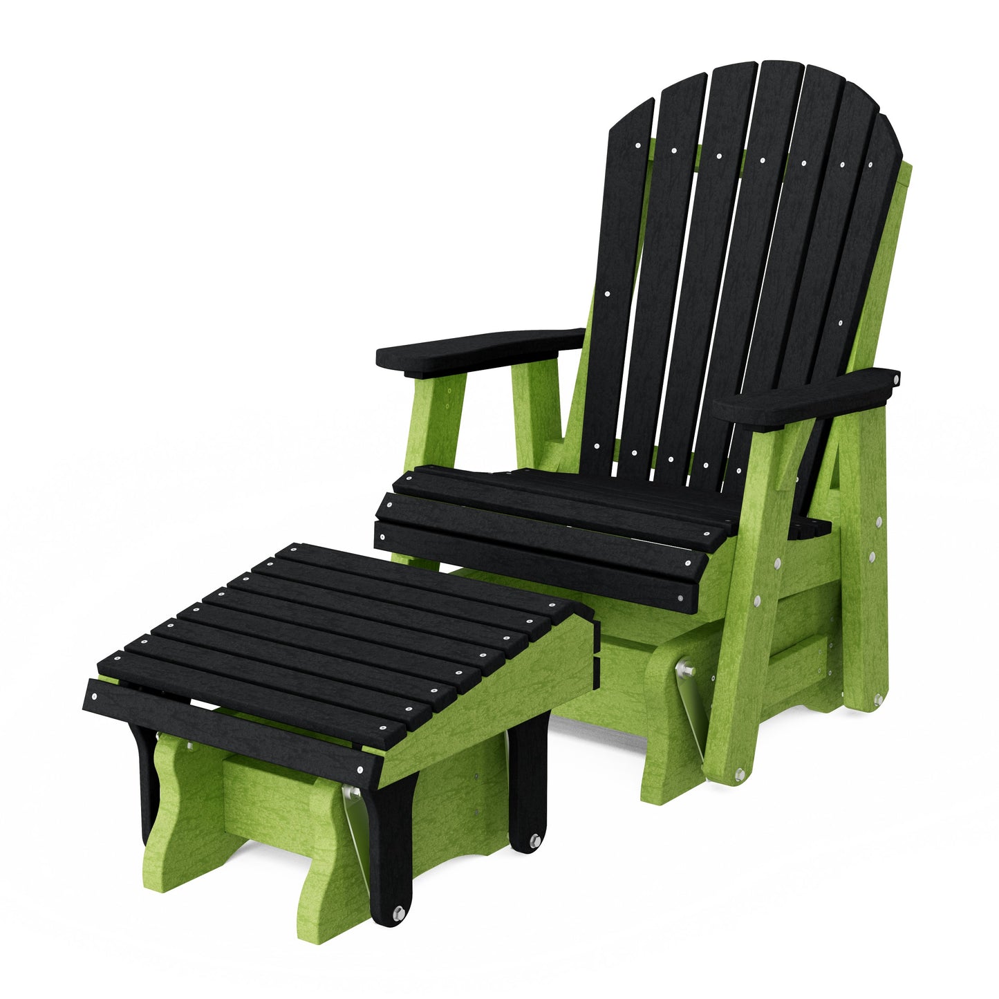 Heritage Adirondack Glider Chair with Ottoman Set