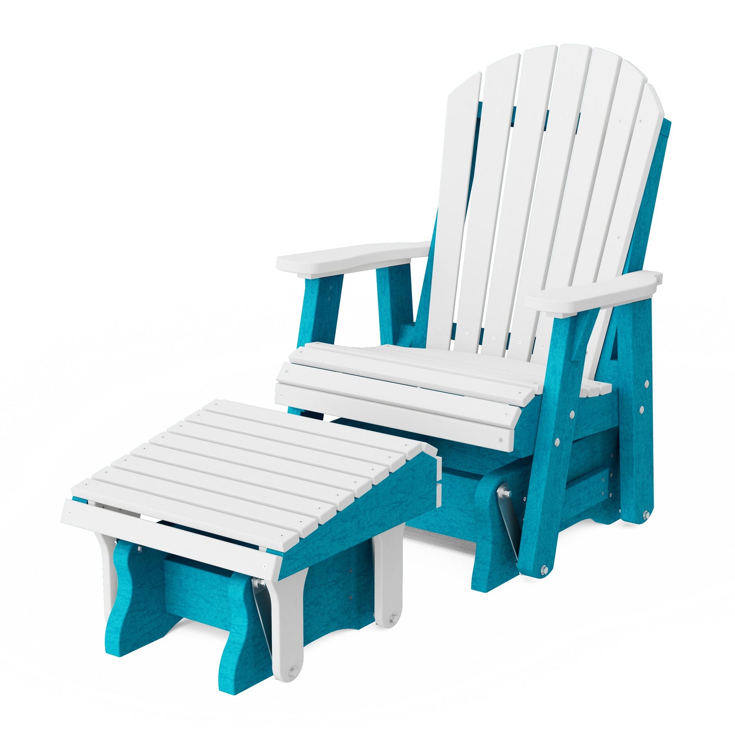 Heritage Adirondack Glider Chair with Ottoman Set