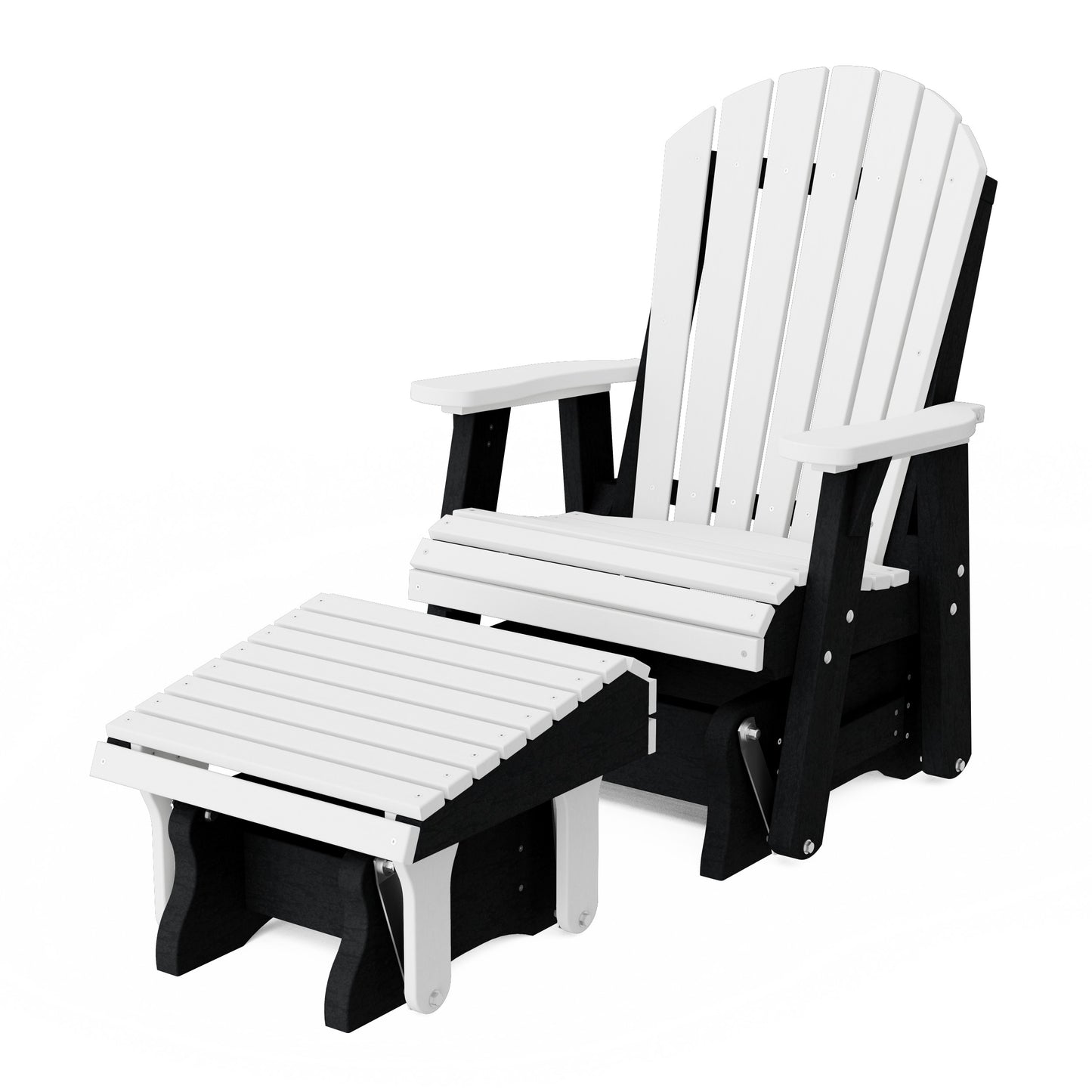 Heritage Adirondack Glider Chair with Ottoman Set