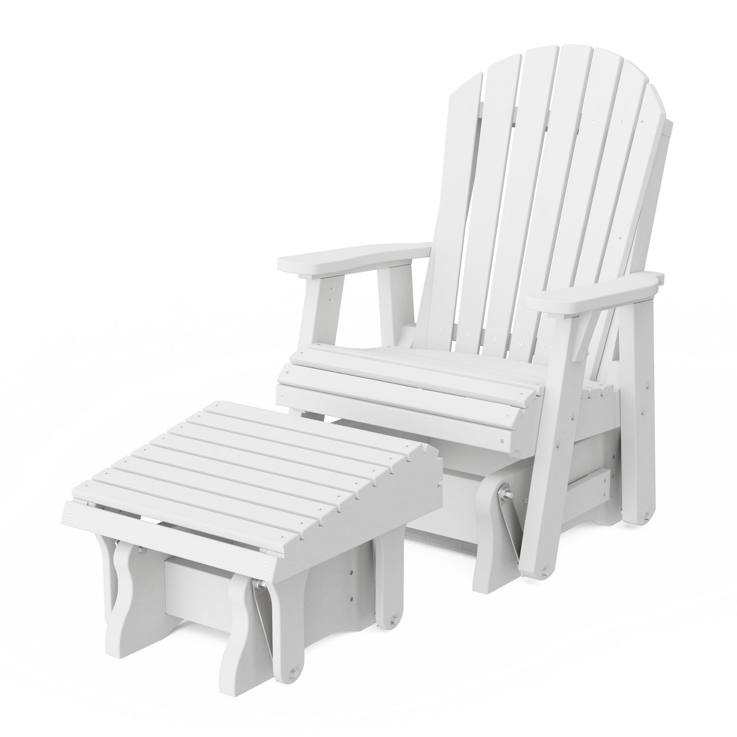 Heritage Adirondack Glider Chair with Ottoman Set