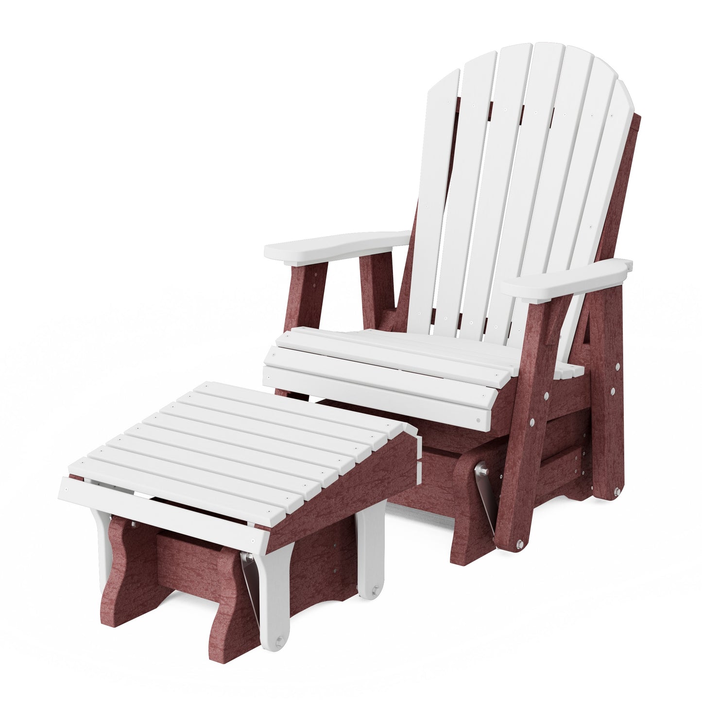 Heritage Adirondack Glider Chair with Ottoman Set