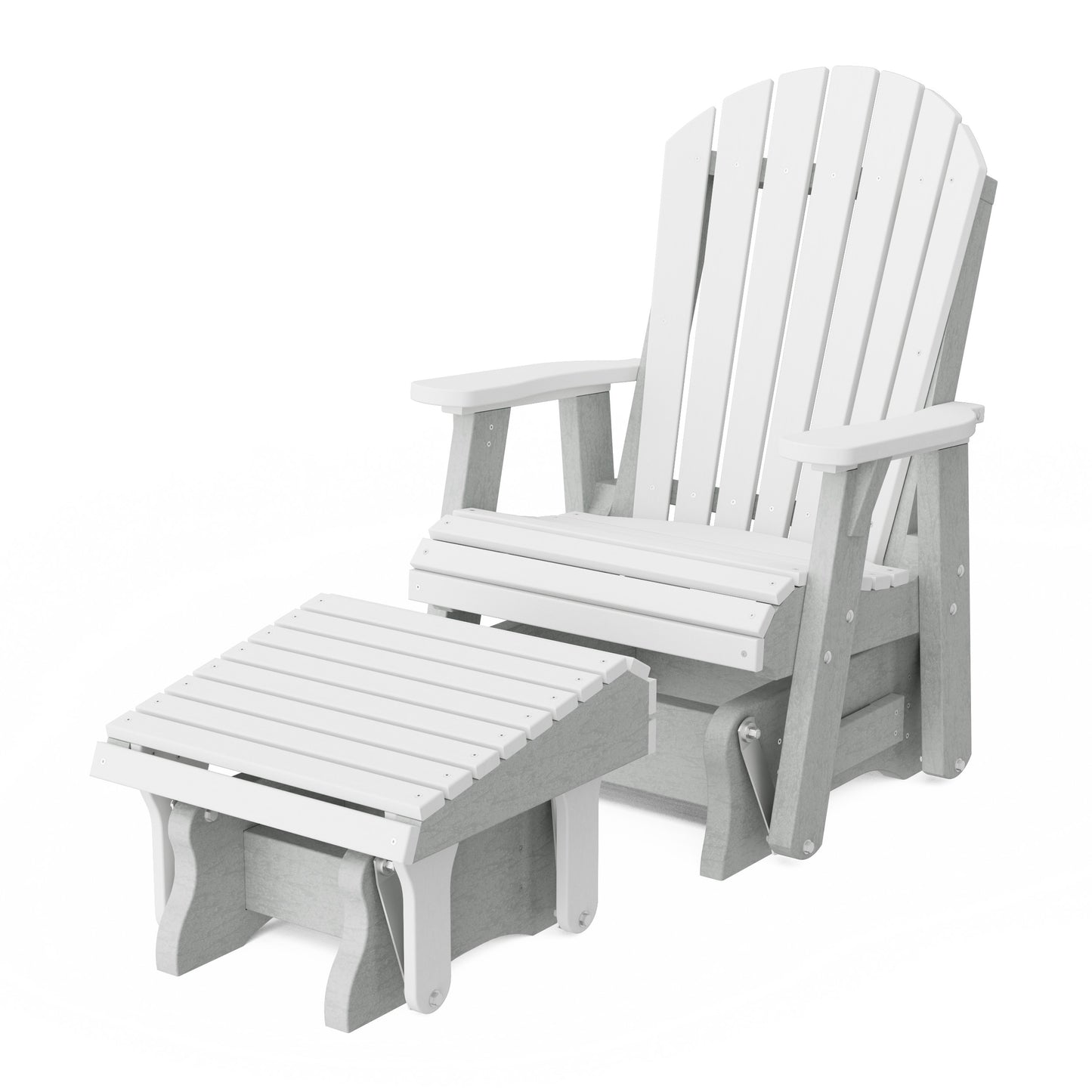 Heritage Adirondack Glider Chair with Ottoman Set