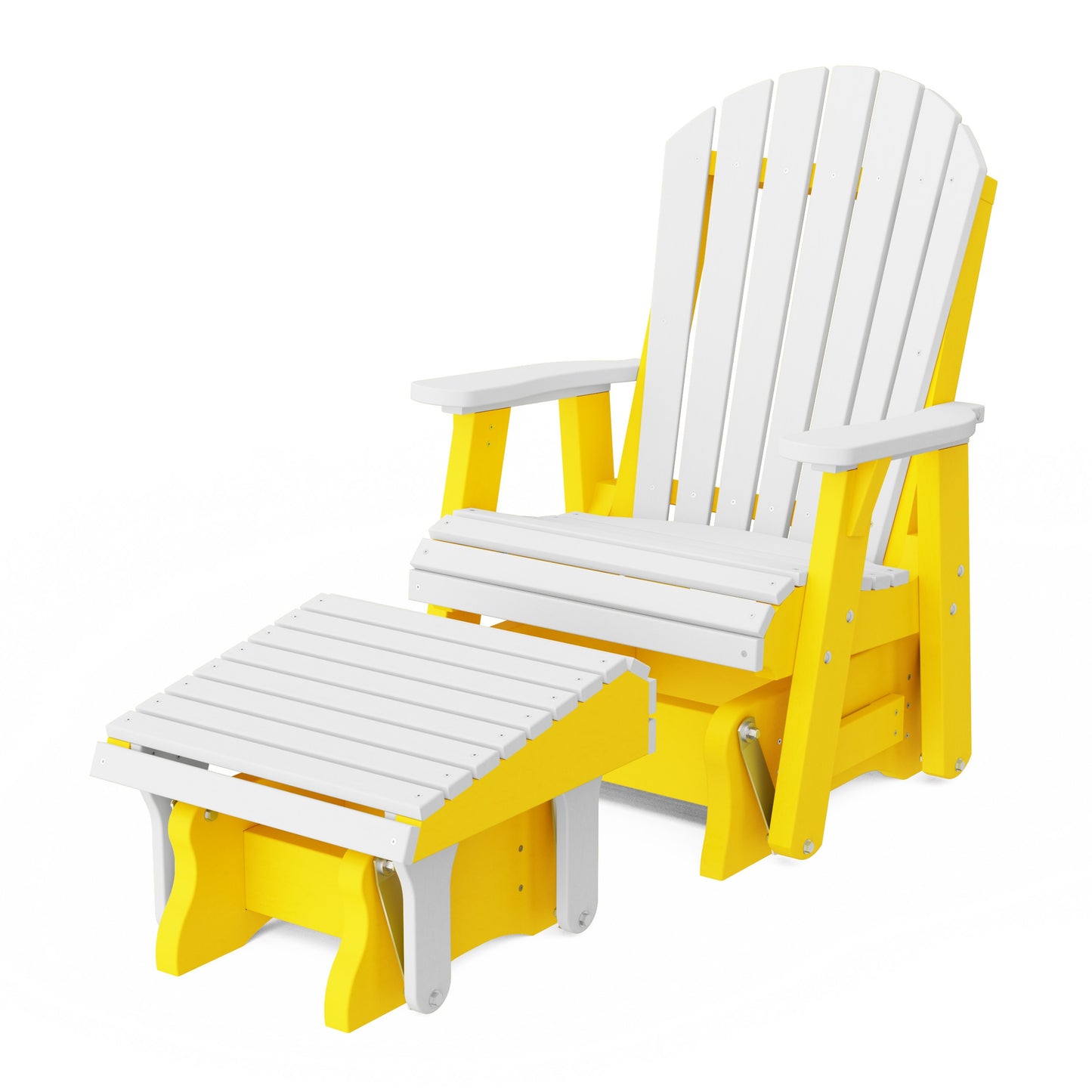 Heritage Adirondack Glider Chair with Ottoman Set