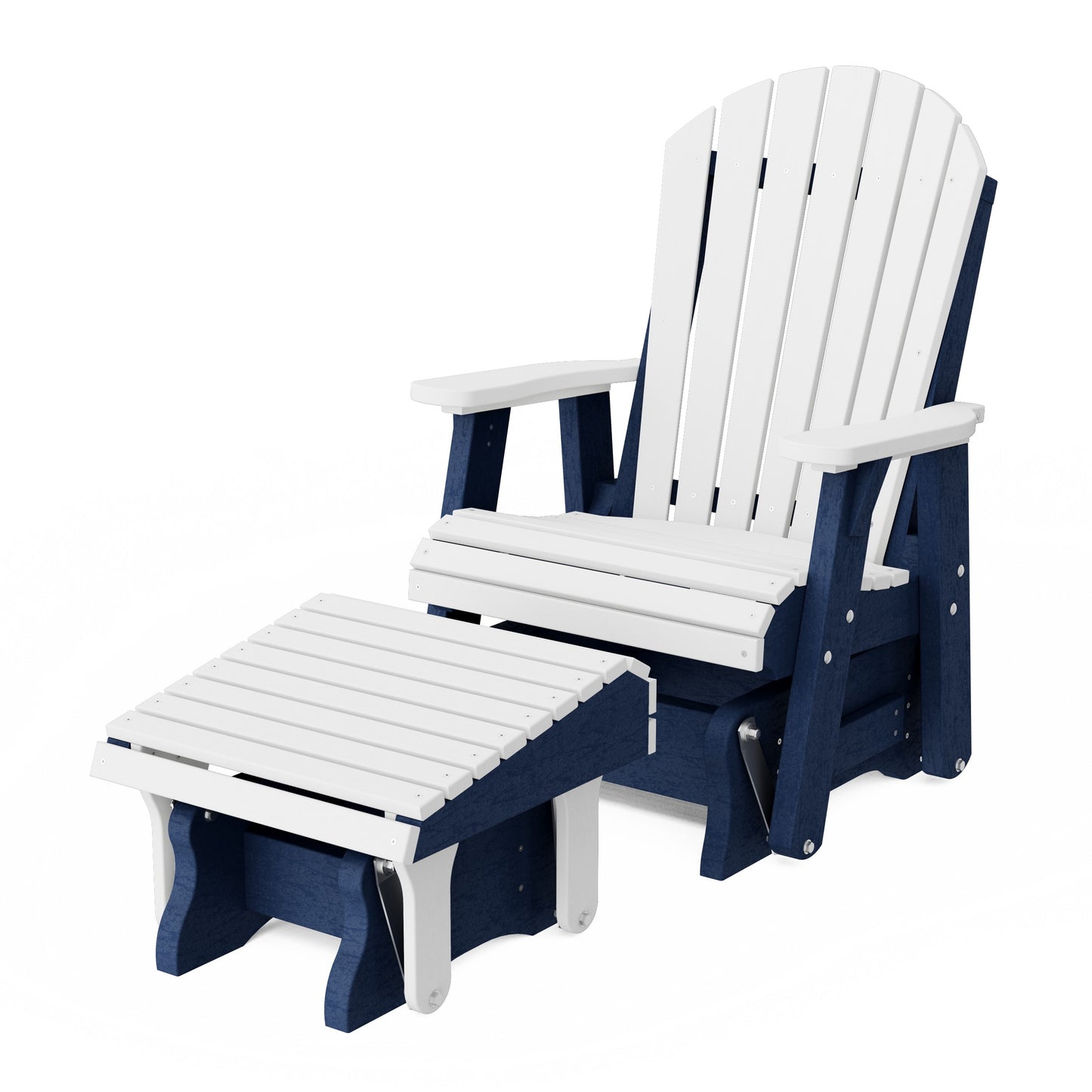 Heritage Adirondack Glider Chair with Ottoman Set