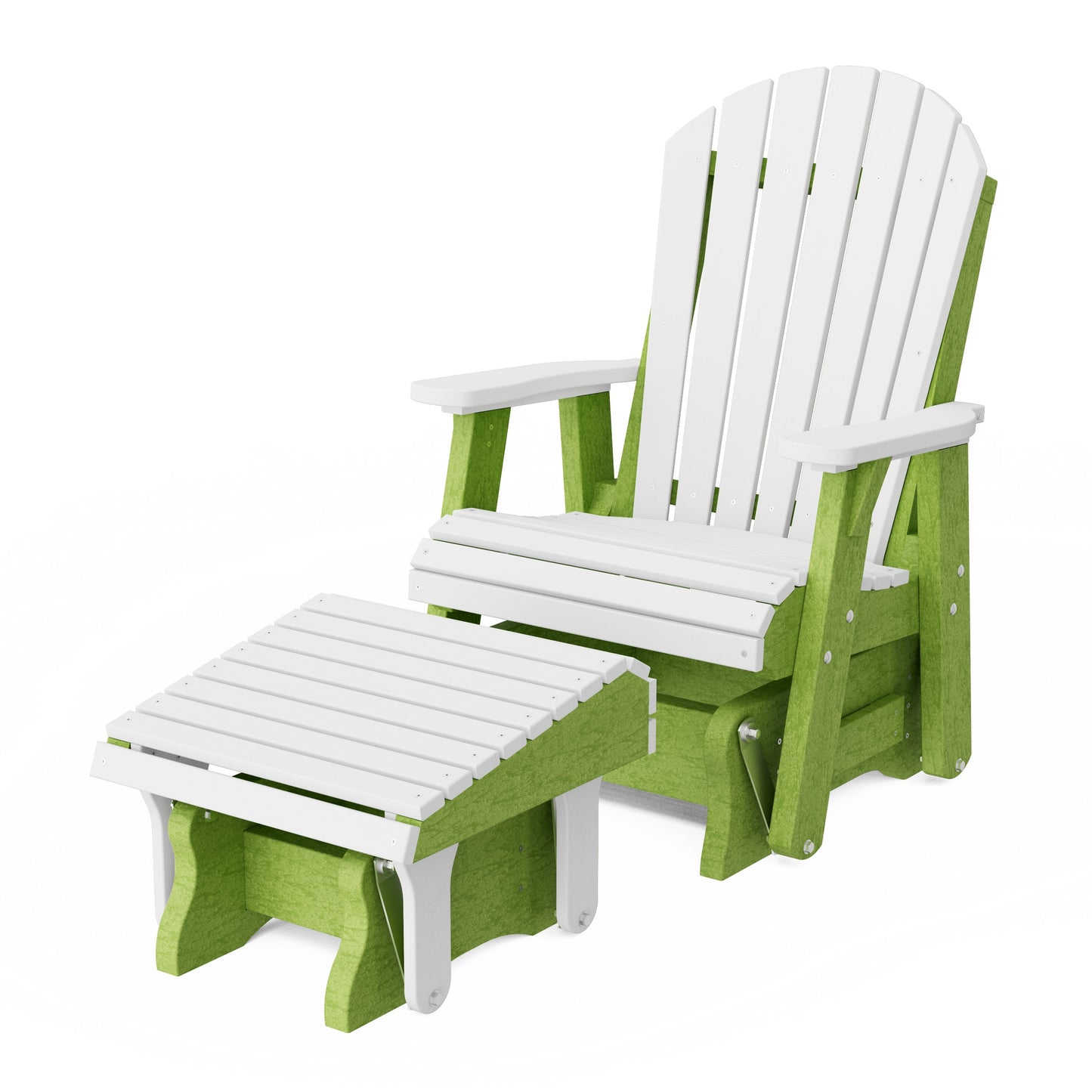 Heritage Adirondack Glider Chair with Ottoman Set