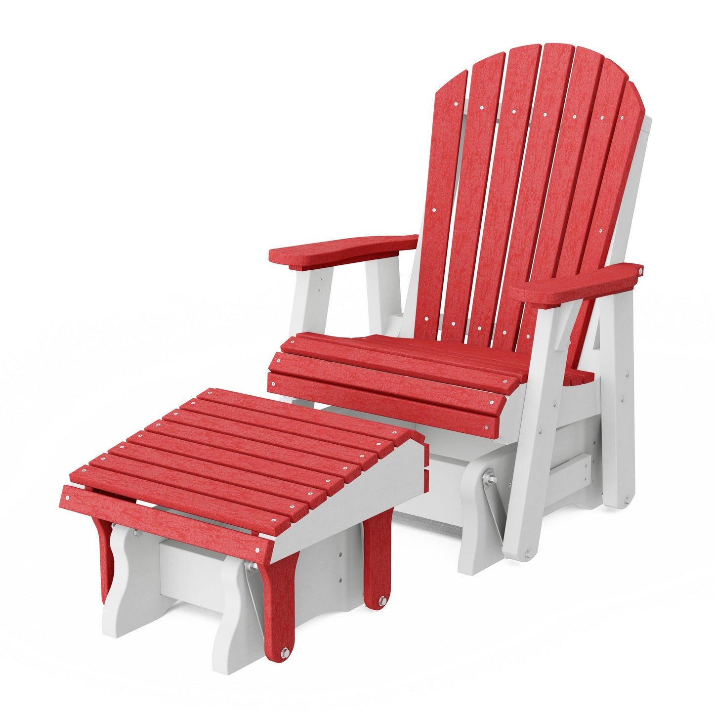 Heritage Adirondack Glider Chair with Ottoman Set