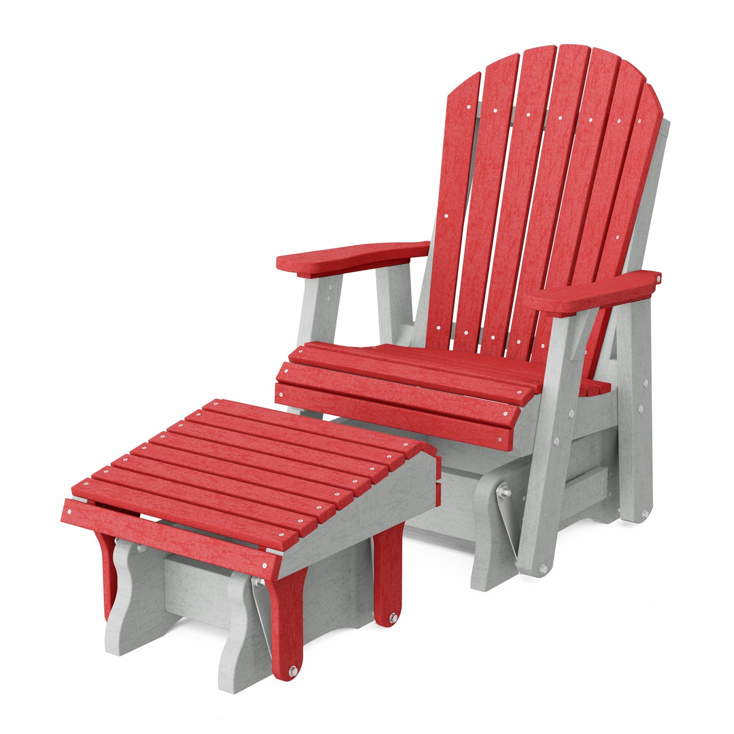 Heritage Adirondack Glider Chair with Ottoman Set