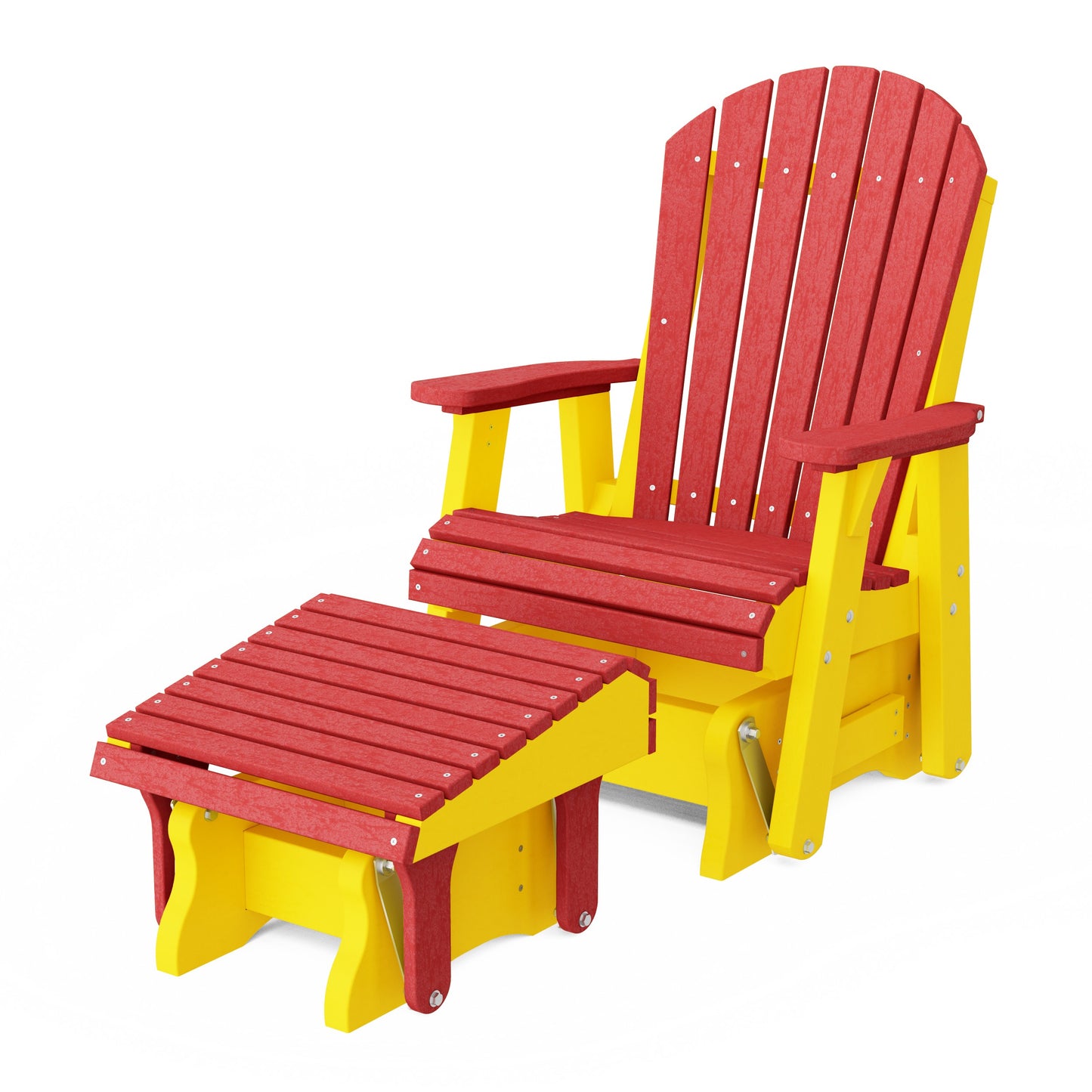 Heritage Adirondack Glider Chair with Ottoman Set