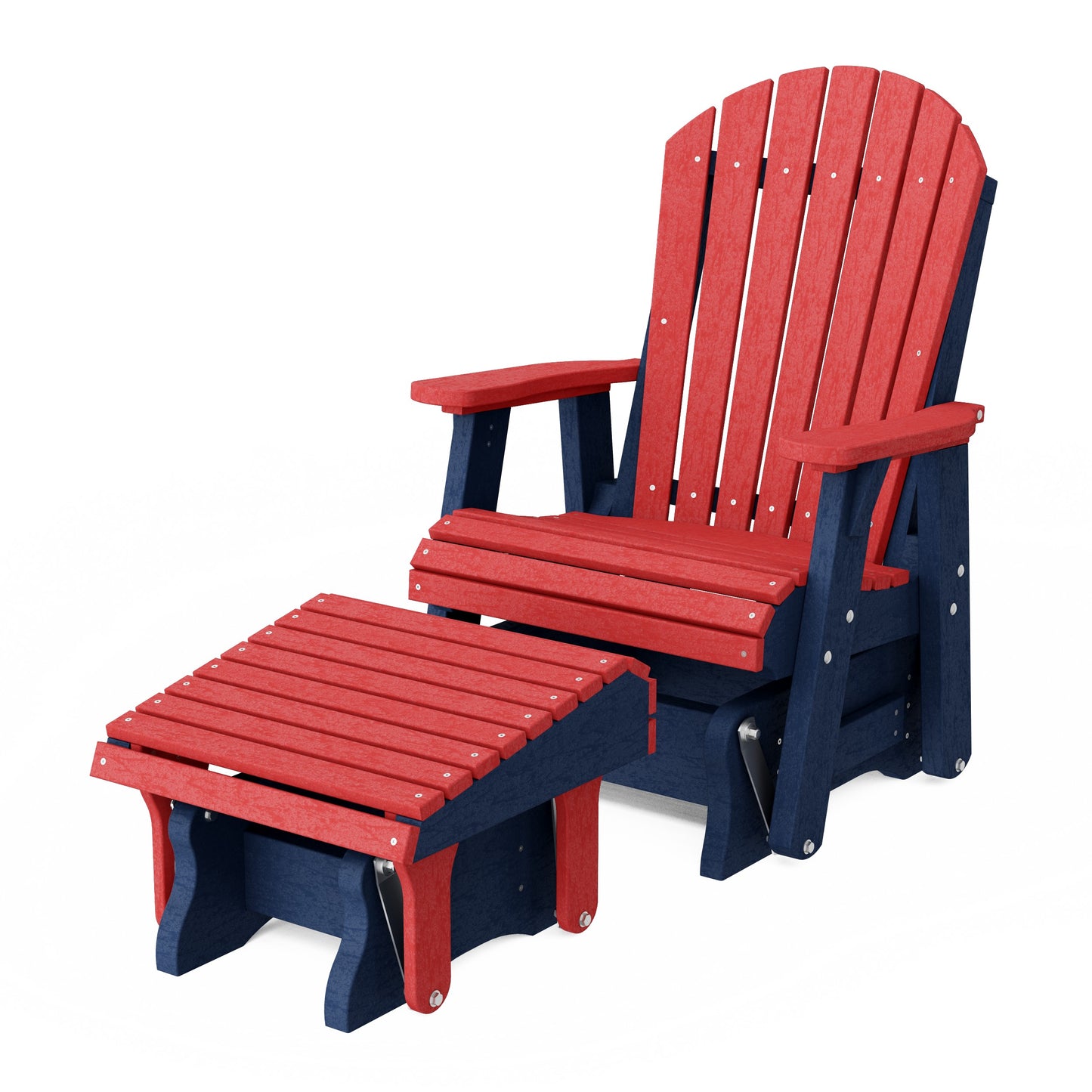 Heritage Adirondack Glider Chair with Ottoman Set