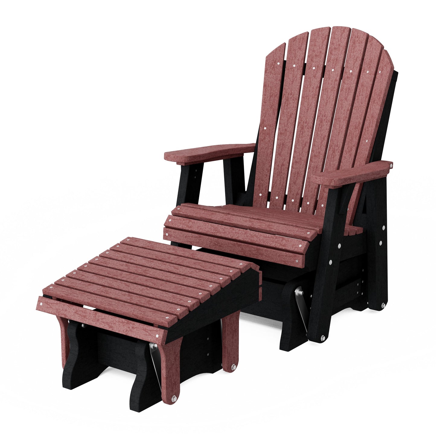 Heritage Adirondack Glider Chair with Ottoman Set