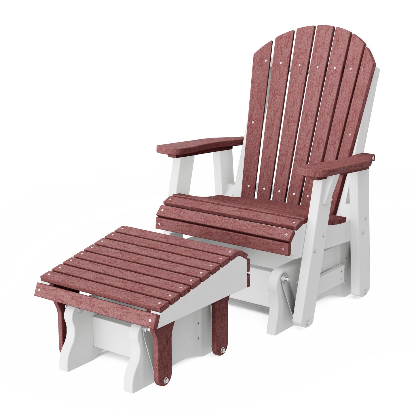 Heritage Adirondack Glider Chair with Ottoman Set