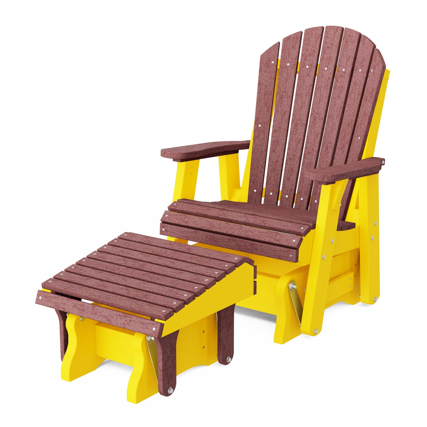 Heritage Adirondack Glider Chair with Ottoman Set
